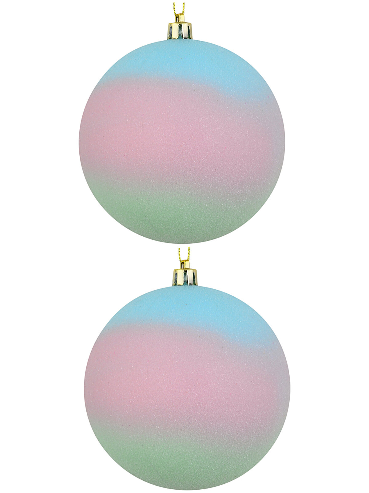 2x Whimsical Pastel Ombre Signature Sugar Coated Baubles | 10cm