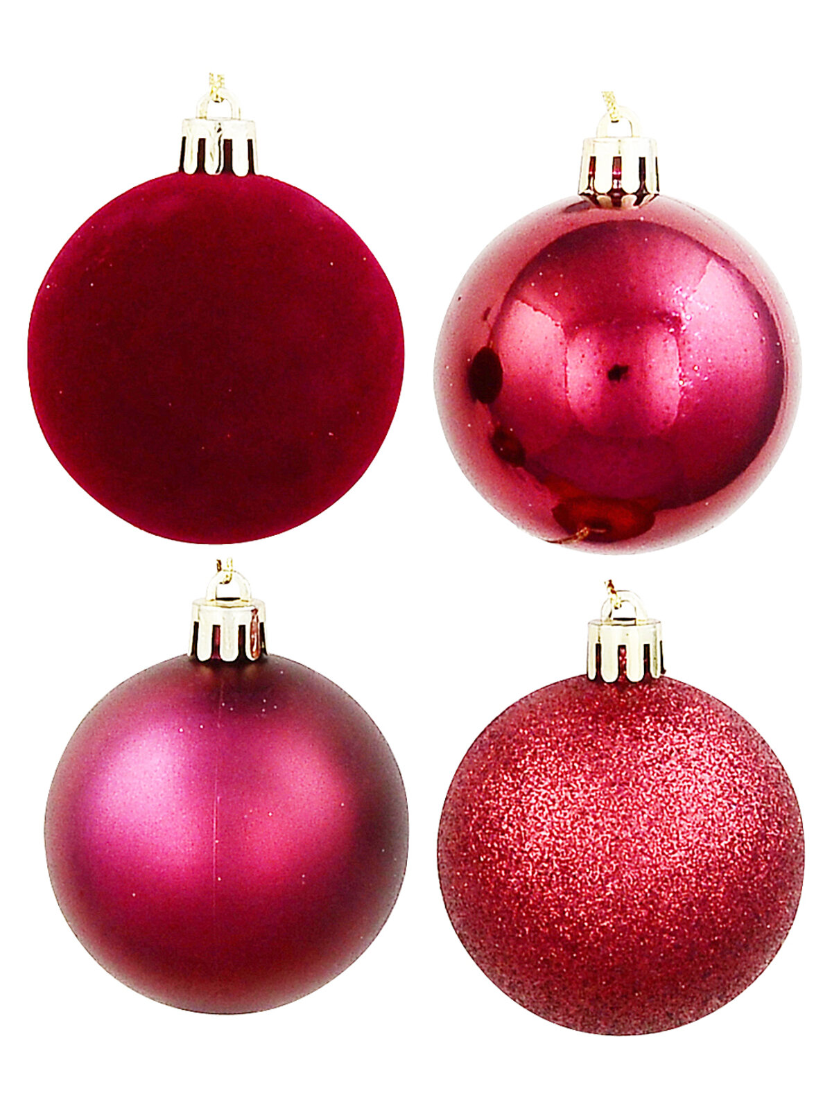 24x Dynamic Apple Red Essential Mixed Texture Baubles | 60mm