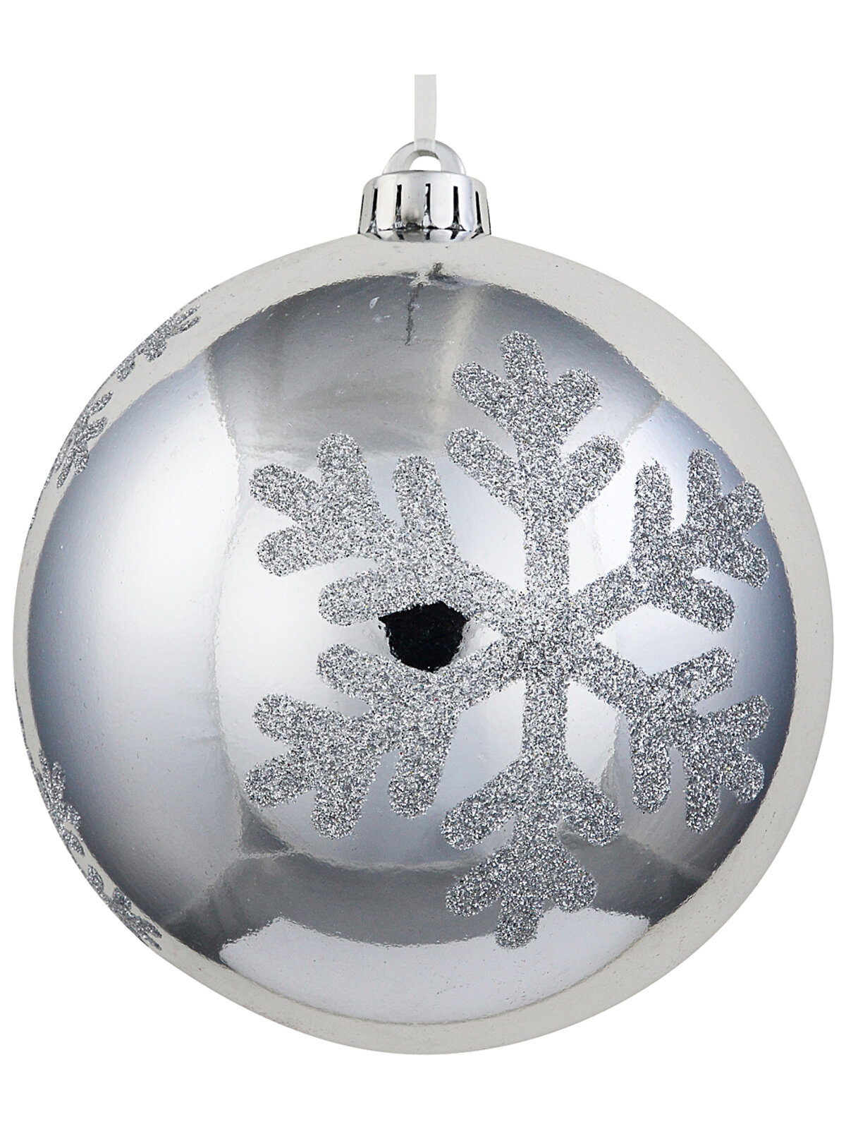 Celestial Chrome Silver Grand Glitter Snowflake Bauble | 15cm