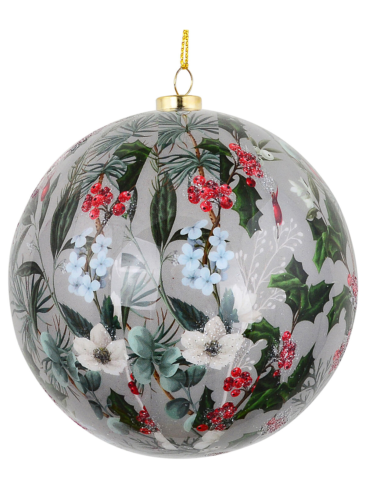 Heritage Smokey Grey Signature Winter Woodland Decoupage Bauble | 10cm