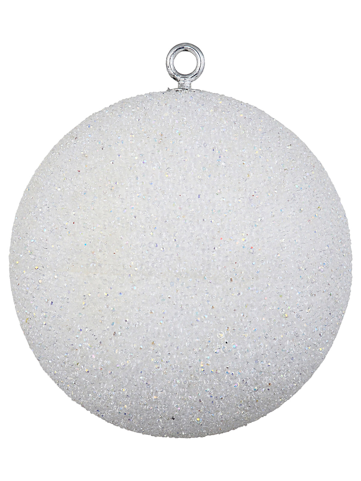 Whimsical Sugar White Grand Iridescent Crystalline Display Bauble | 20cm