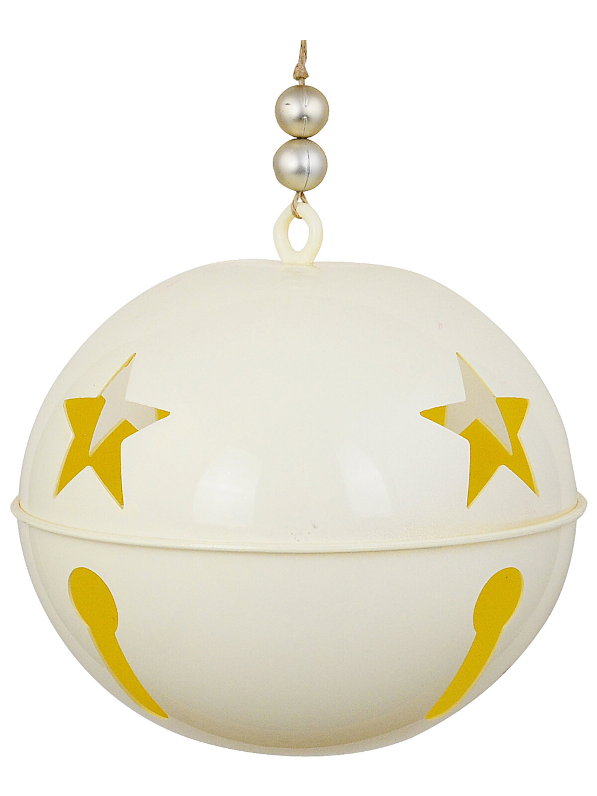 Whimsical Vintage Cream Grand Acoustic Jingle Bell Bauble | 21cm