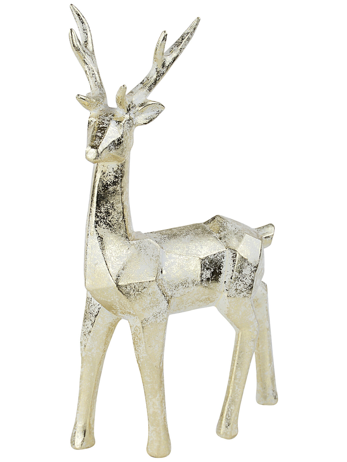 Geometric Champagne Gold Reindeer Christmas Ornament | 34cm