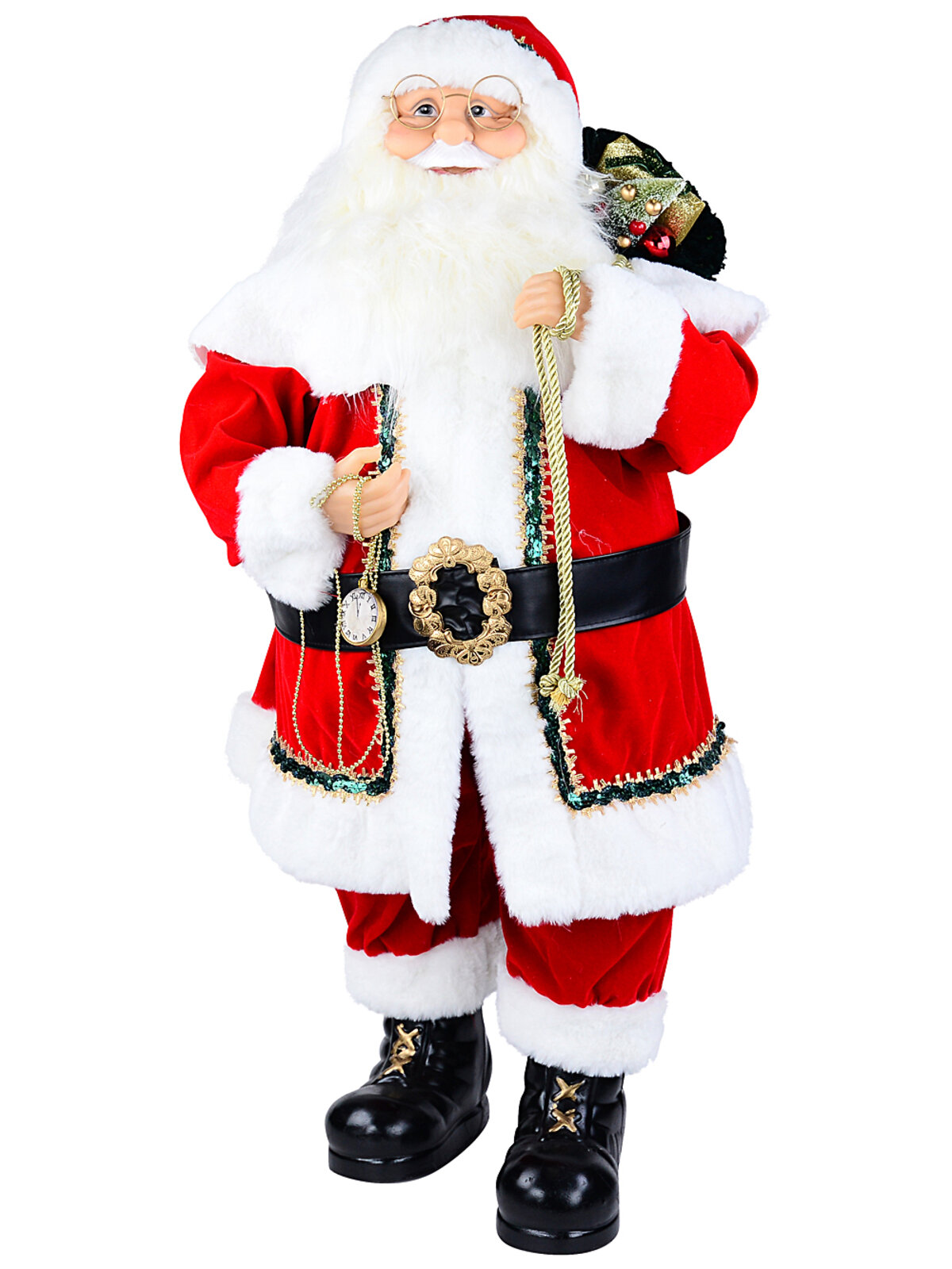 Grand Heritage Regal Christmas Santa With Pocket Watch Figurine | 85cm