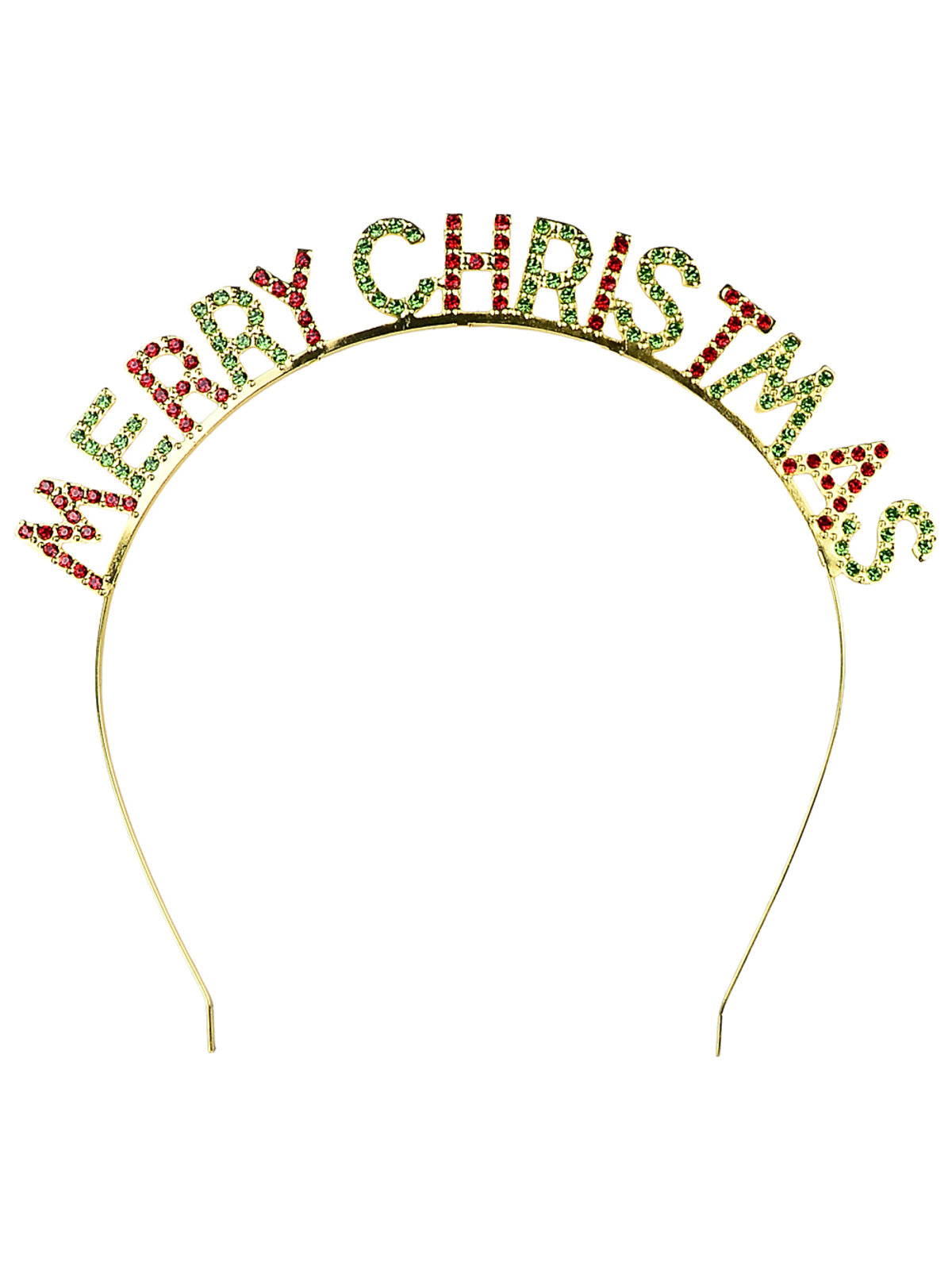 Gold Merry Christmas Headband With Crystal Diamantes | One Size Fits Most
