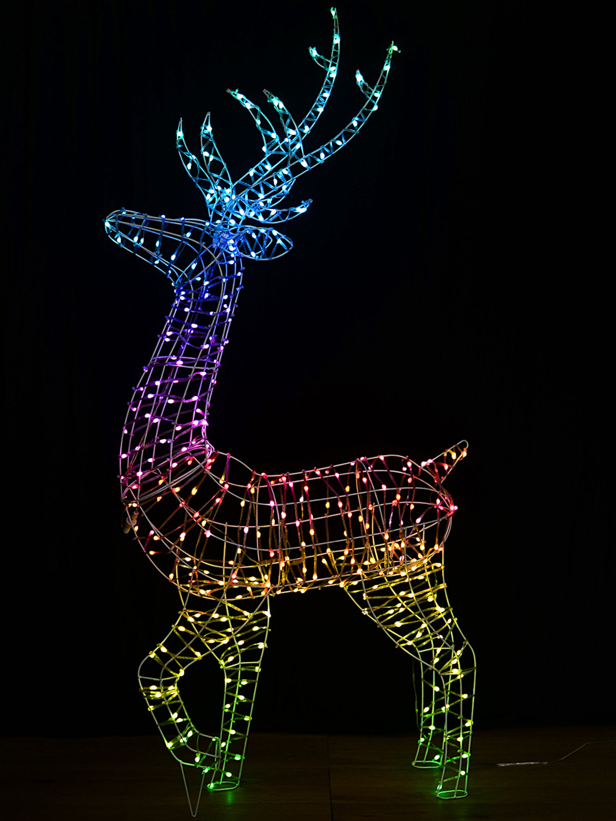 1.5m Rainbow Reindeer 3D Smart LED Outdoor Christmas Motif | 17 Sequences