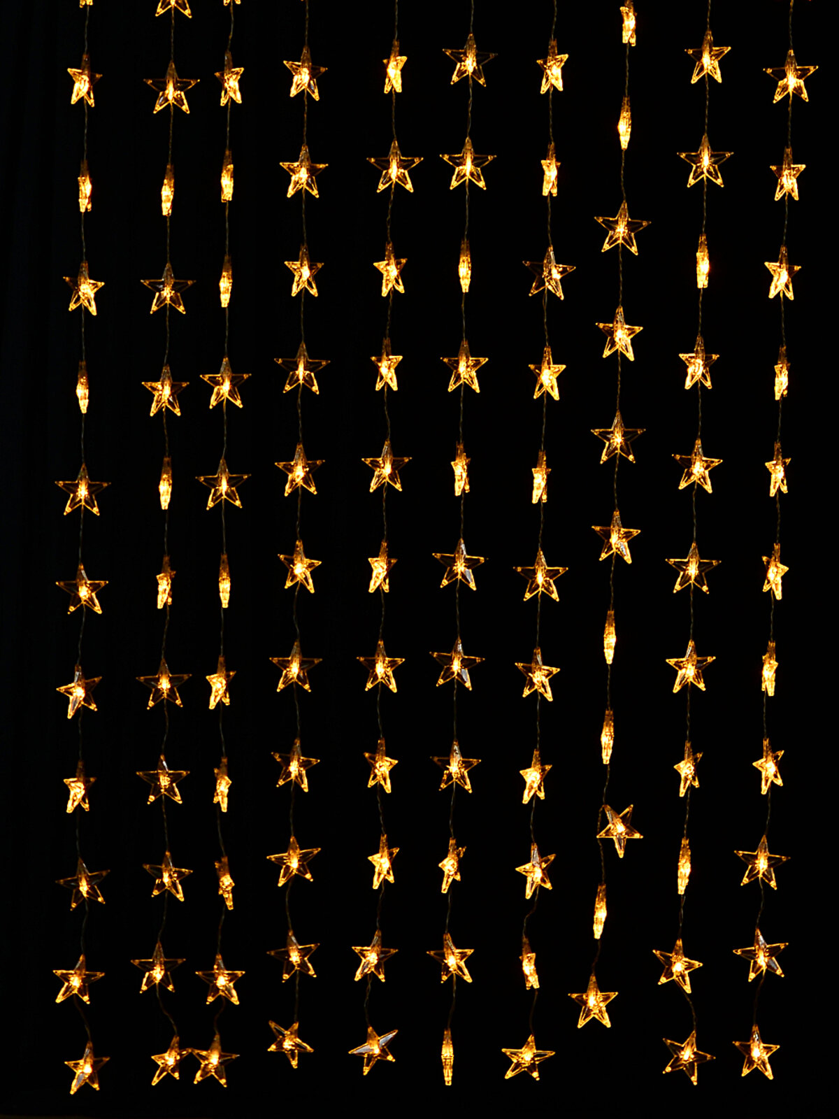 120 Warm White LED Star Curtain Lights 8 Function & Timer | 1.8m