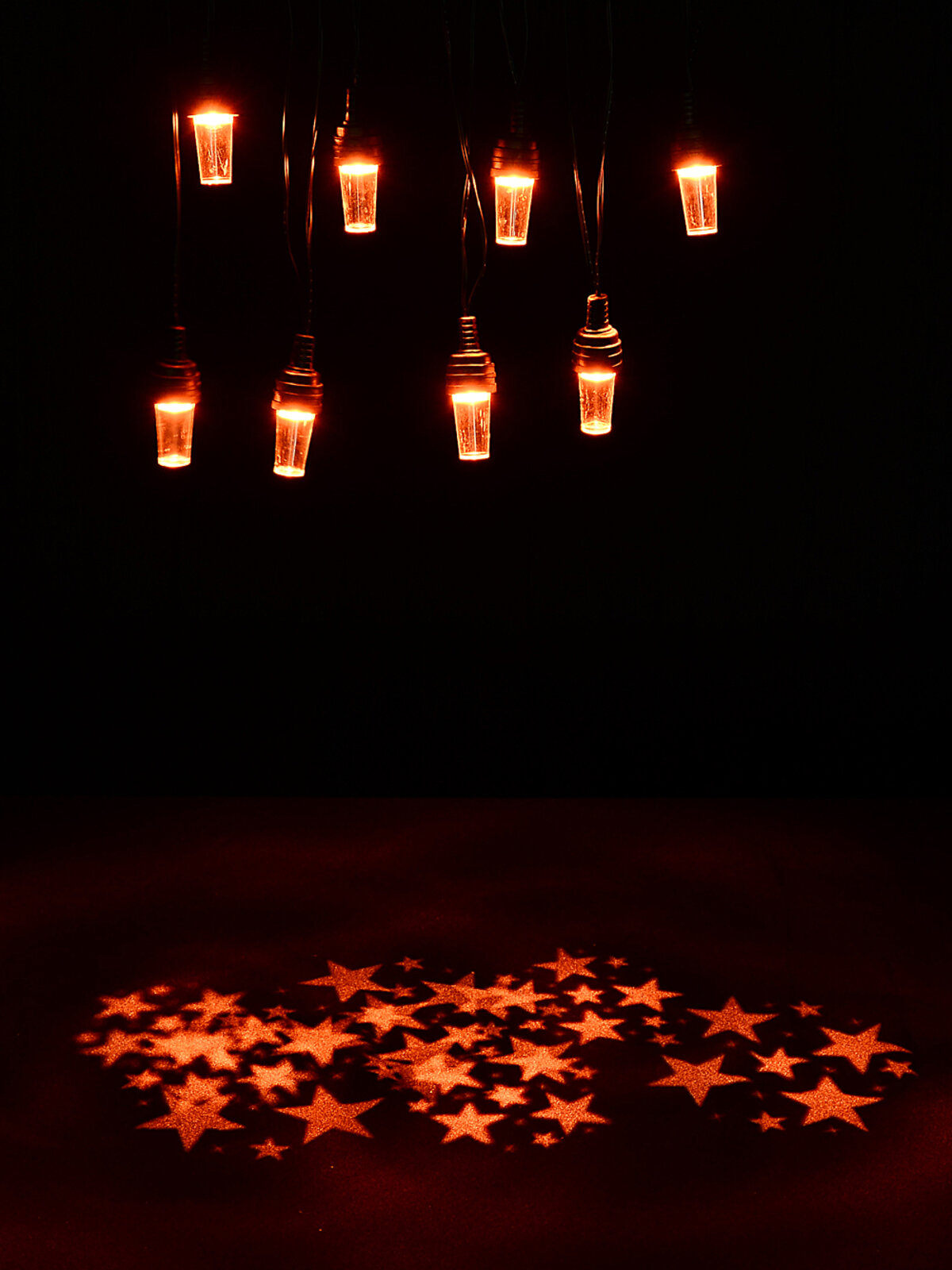 8 LED Warm White Star Projector Fairy Lights With Timer | 3.5m