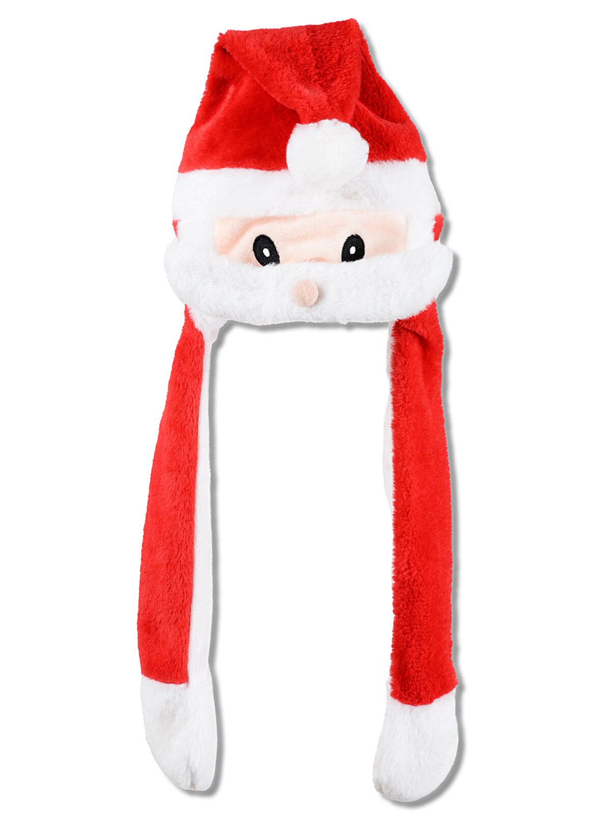 Interactive Moving Plush Santa Hat With Flaps & Jumping Moustache | One Size