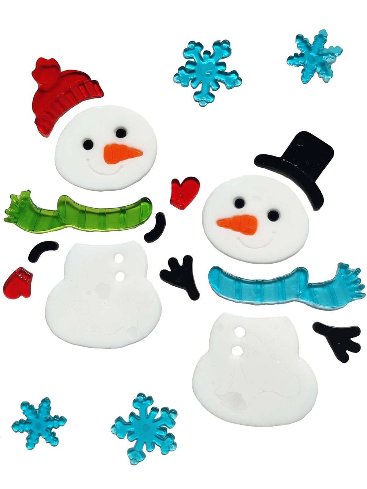 20cm Winter Snowmen & Snowflakes Gel Window Cling