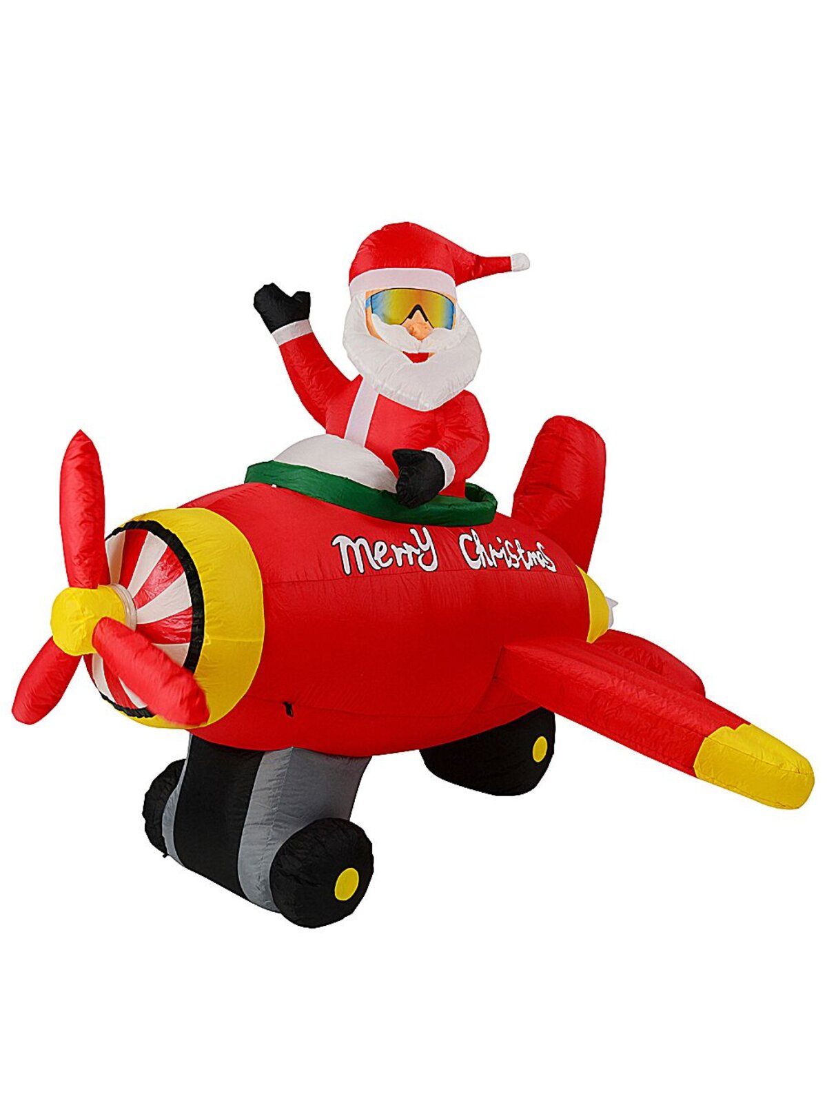 2.1m Large Animated Santa Rocket Aeroplane | LED Outdoor Inflatable