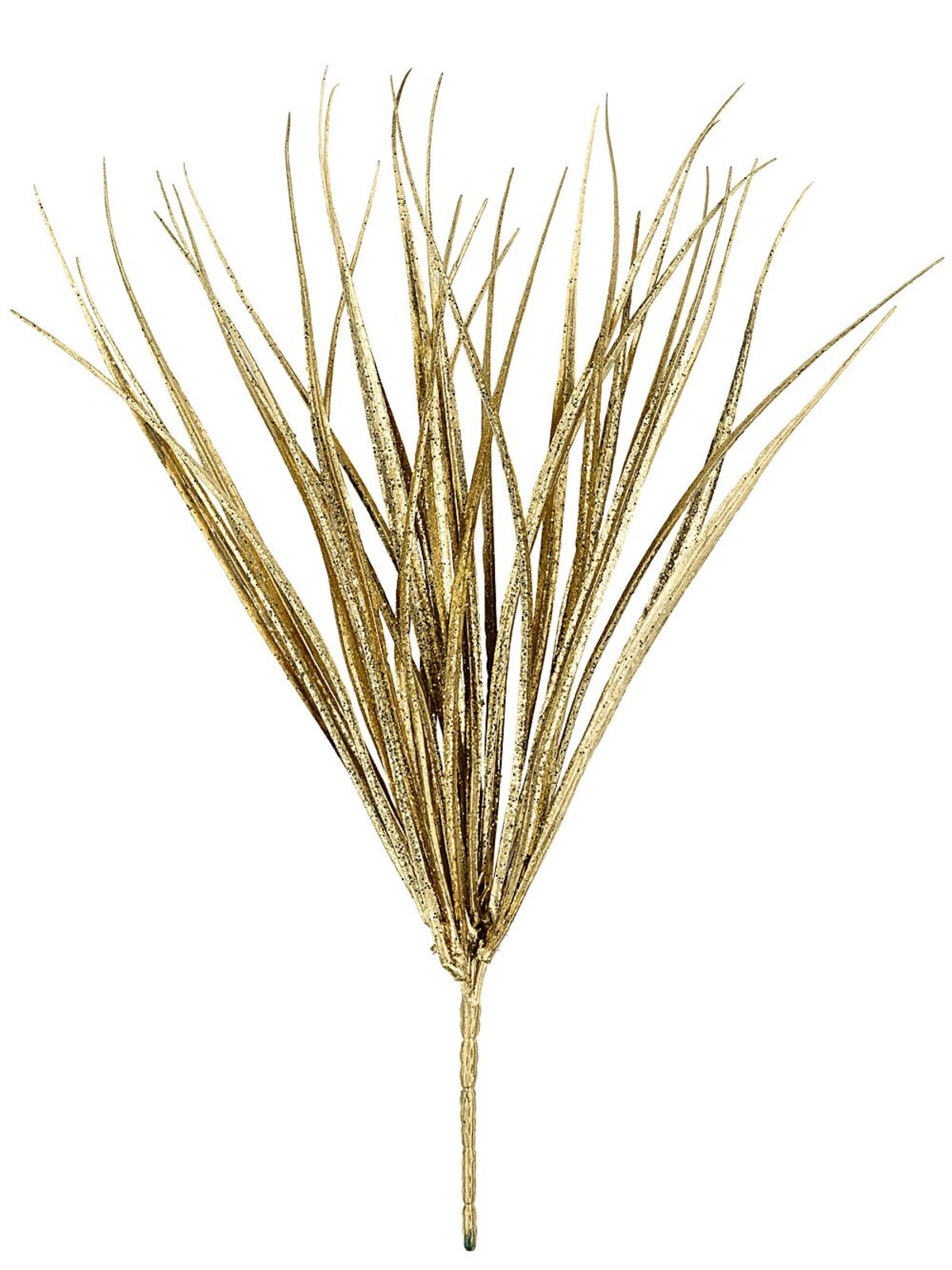 Gold Grass Bush Embellished With Gold Glitter Christmas Tree Stem Pick | 22cm