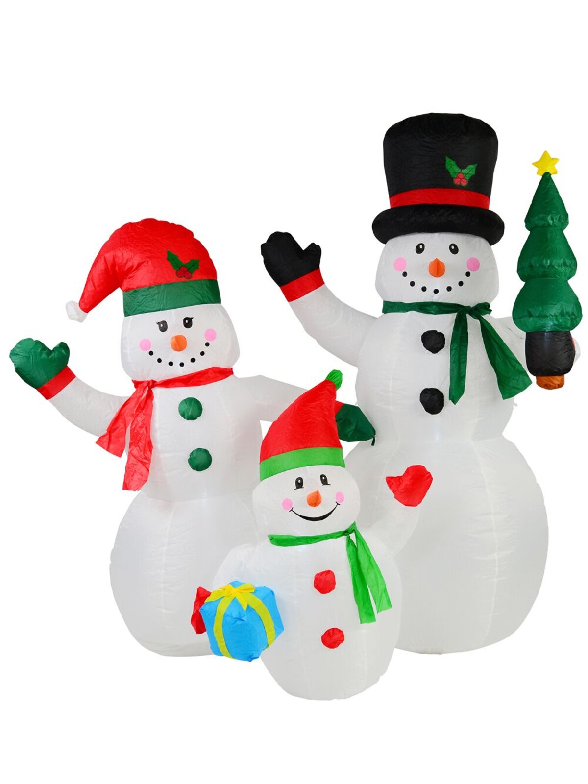 2.2m The Joyous Snowman Family Illuminated Christmas Inflatable