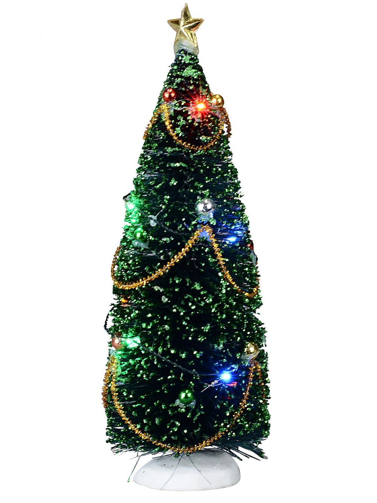 24cm Decorated LED Christmas Tree Village Figurine