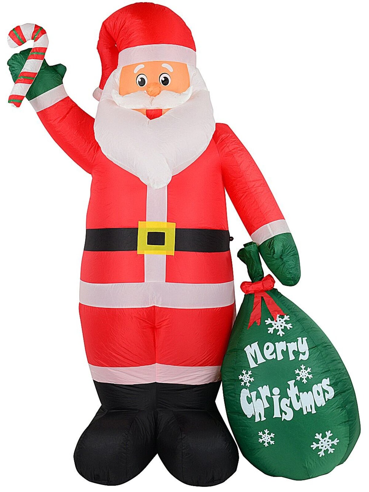 2.4m Large Santa With Sack & Candy Cane | LED Outdoor Inflatable