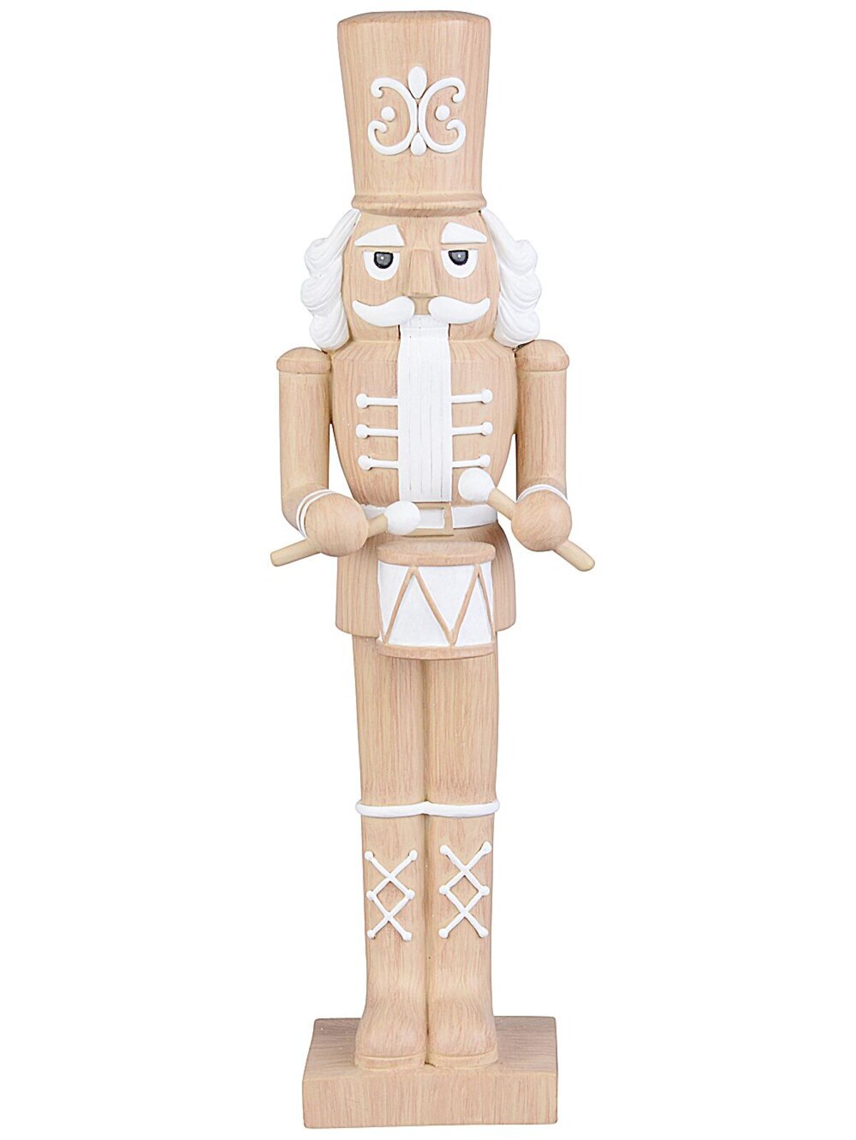 26cm Wooden Look Toy Soldier Drummer Boy Resin Figurine
