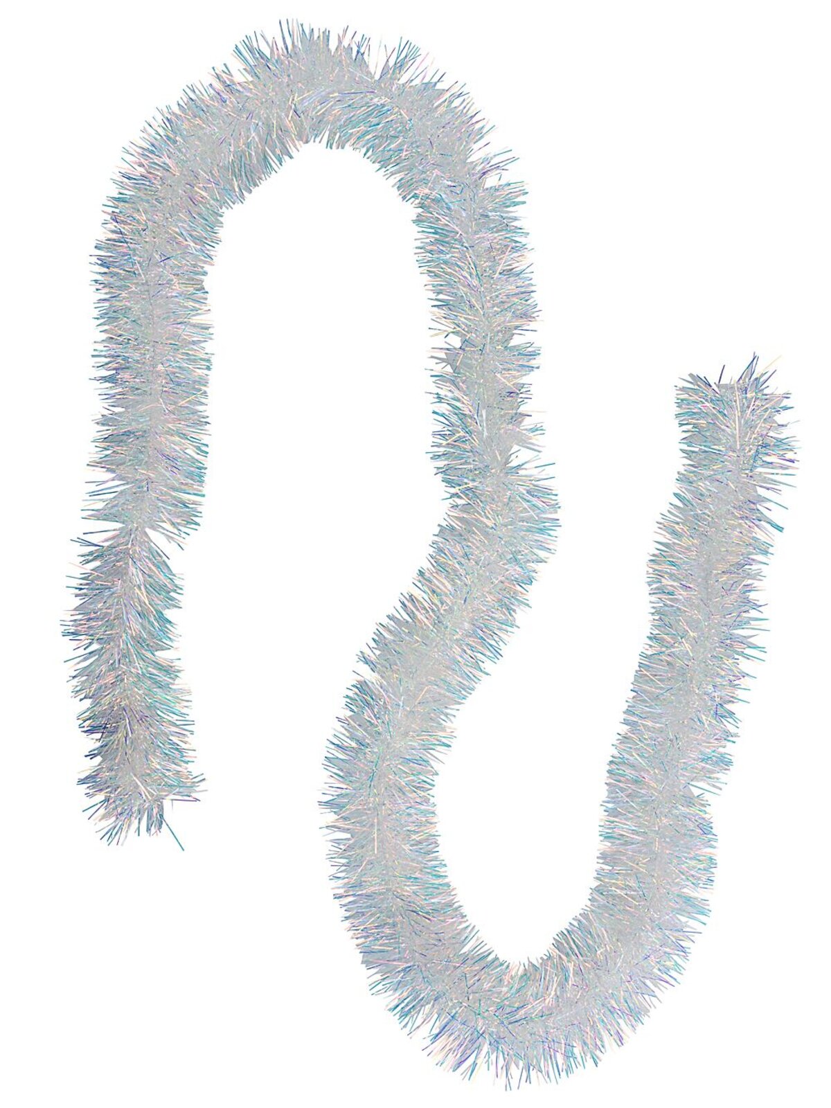 2m Fine Iridescent Fir Needle 6ply 85mm Tinsel Garland