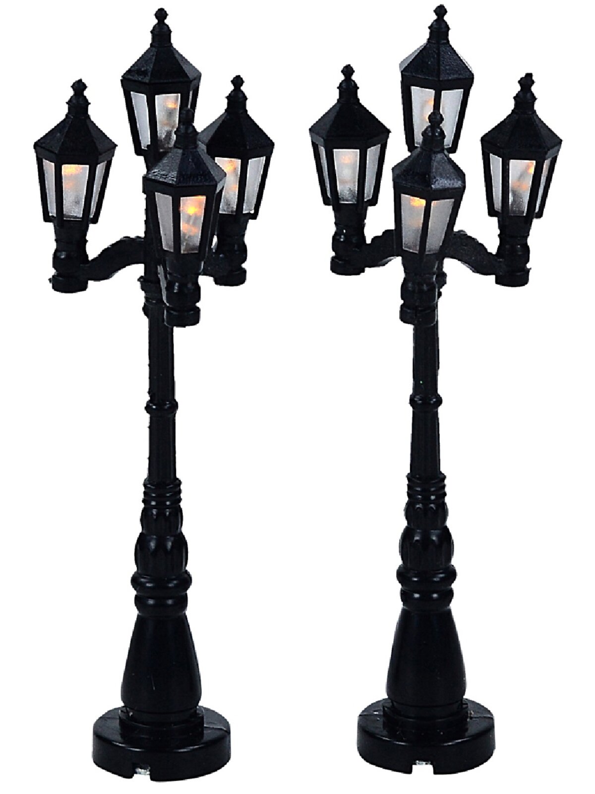 2x LED Victorian Street Lantern Village Accessories | 11cm