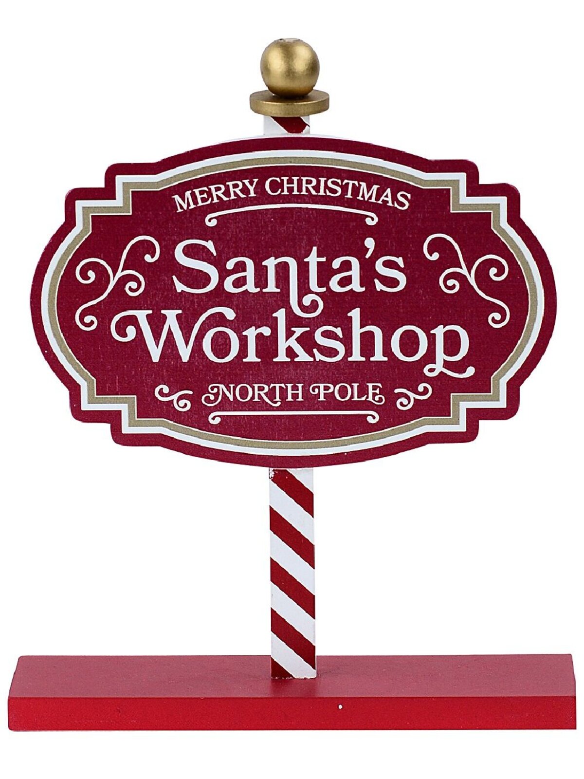 Santa's Workshop North Pole Tabletop Signpost | 30cm
