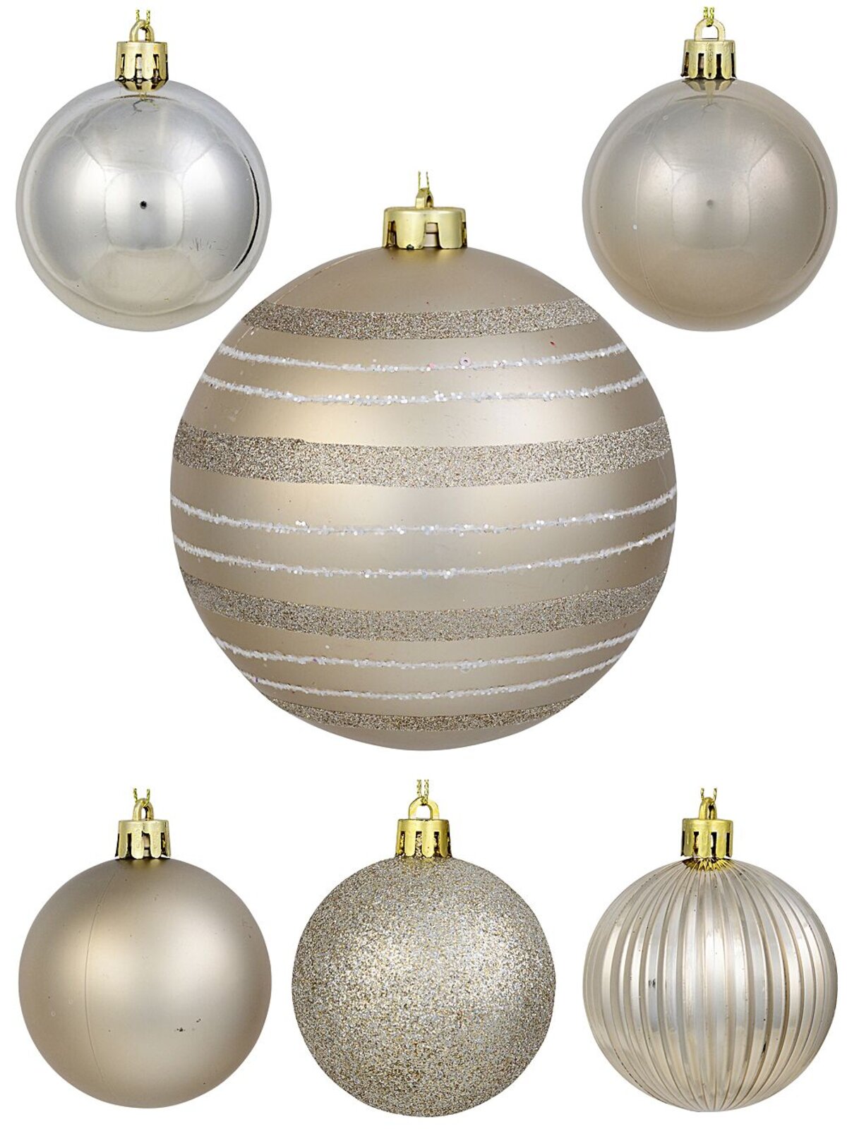 32x Lustrous Platinum Mixed Essential & Grand Baubles | 60mm & 15cm