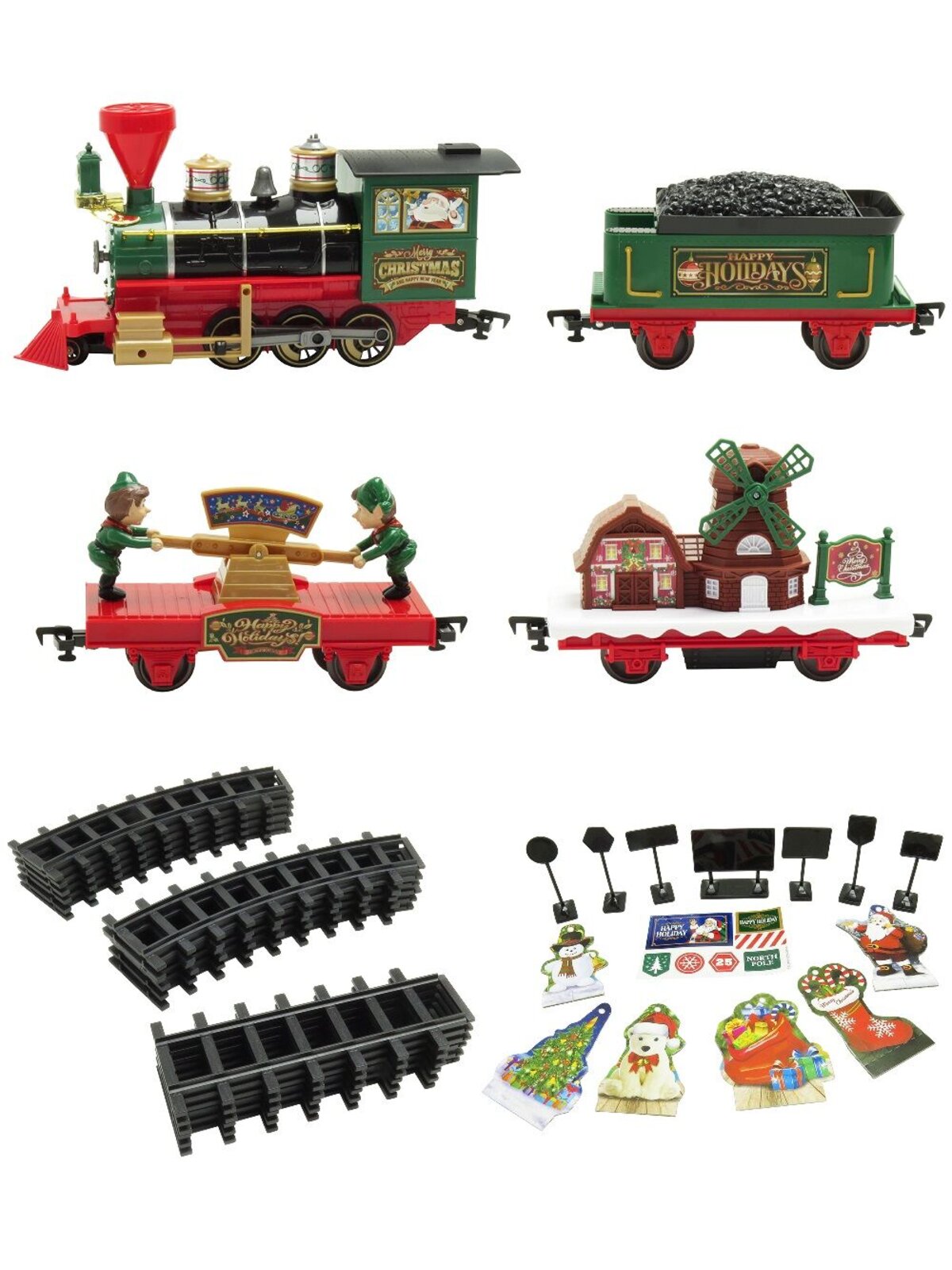 35 Piece Happy Holiday Express Christmas Train Set With Headlight & Music