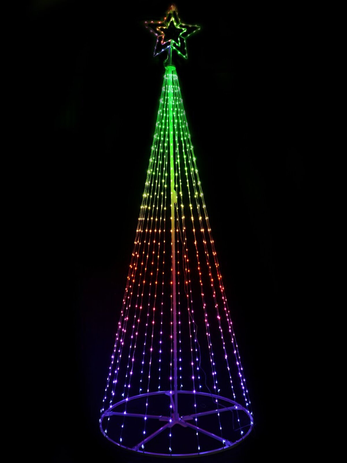 3.6m Outdoor Digital LED Gigantic Conical 3D Christmas Tree With App Control