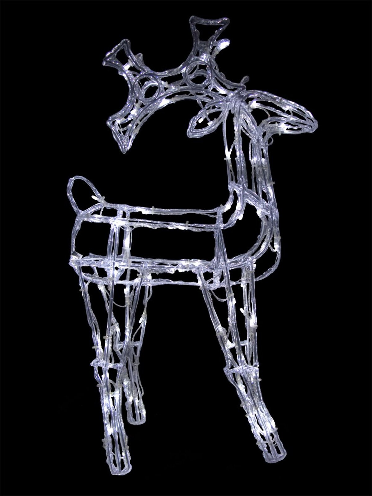 3D LED Ice-Look Standing Deer Light Display - 74cm