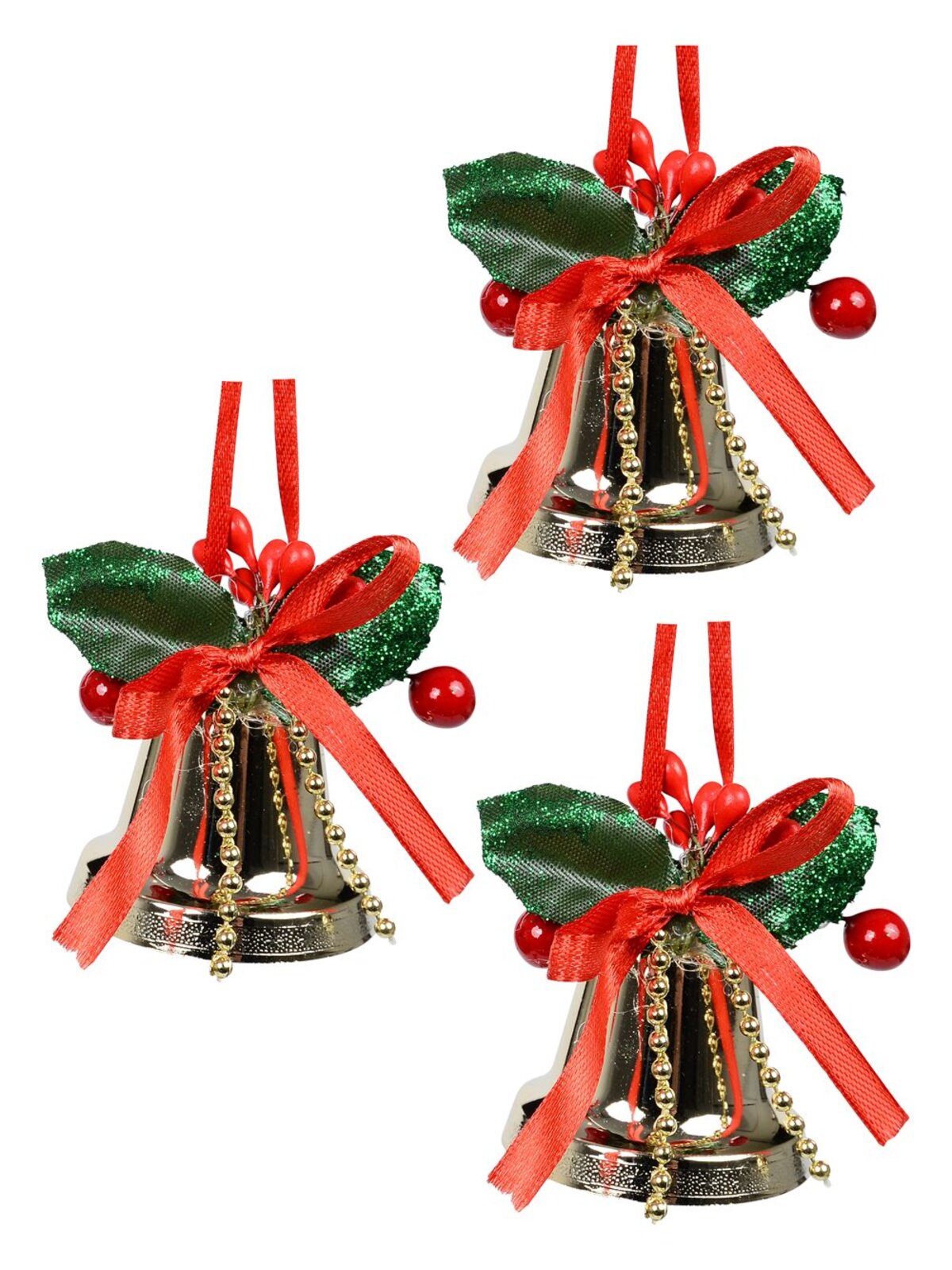 3x Gold Glossy Whimsical Essential Bell Drop | 50mm