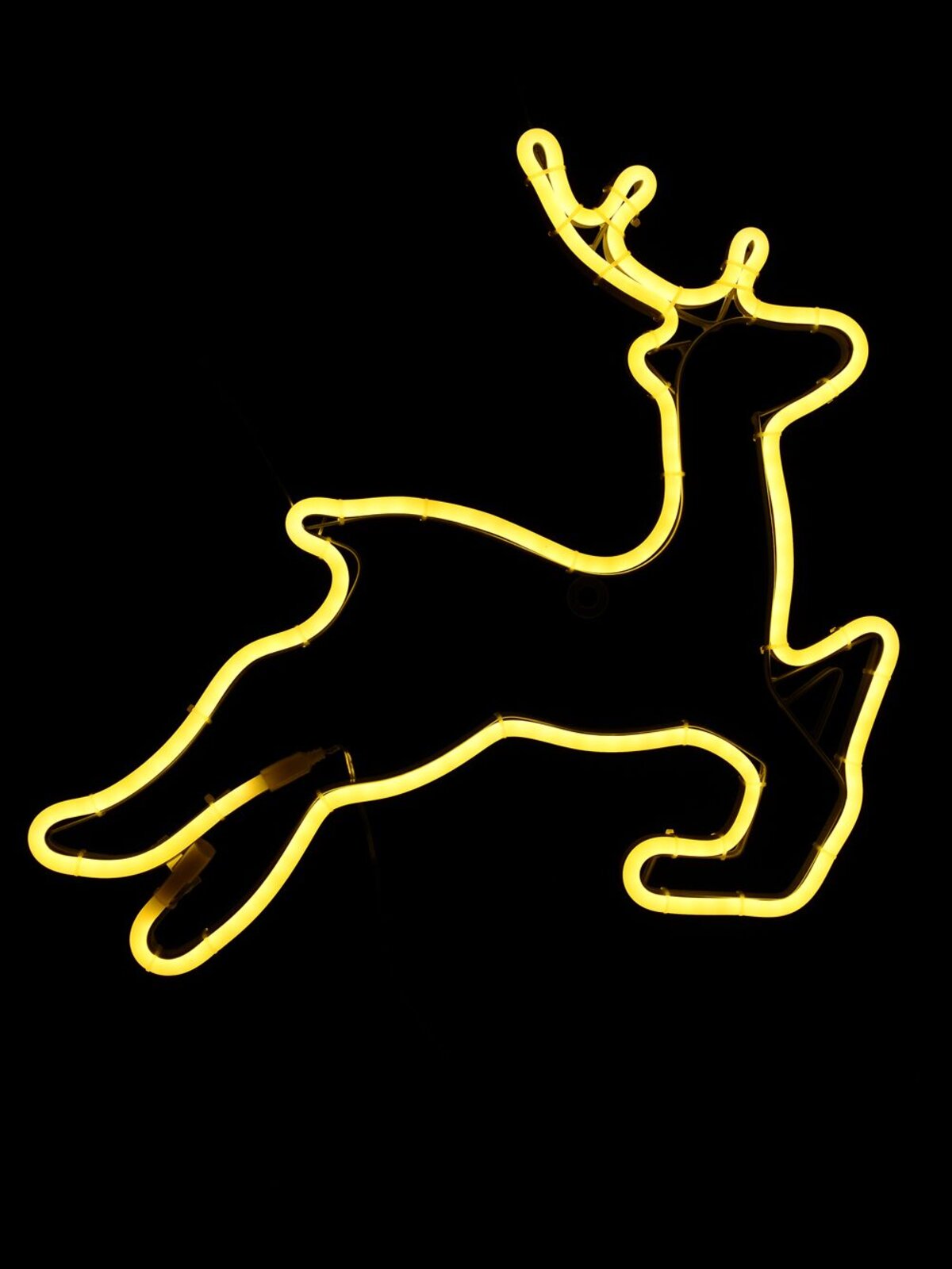 44cm Prancing Reindeer With Yellow Neon Flex Light Display