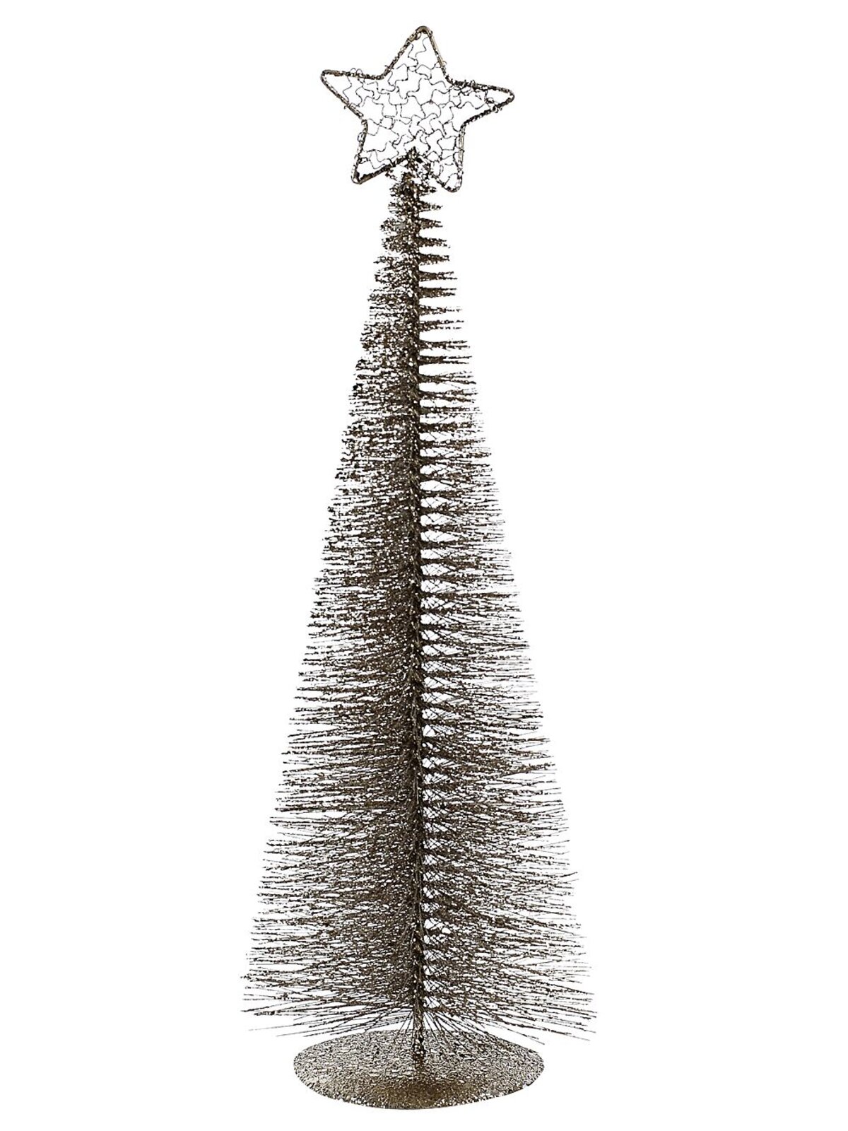 45cm Glitter Frost Champagne Wire Tabletop Tree Ornament