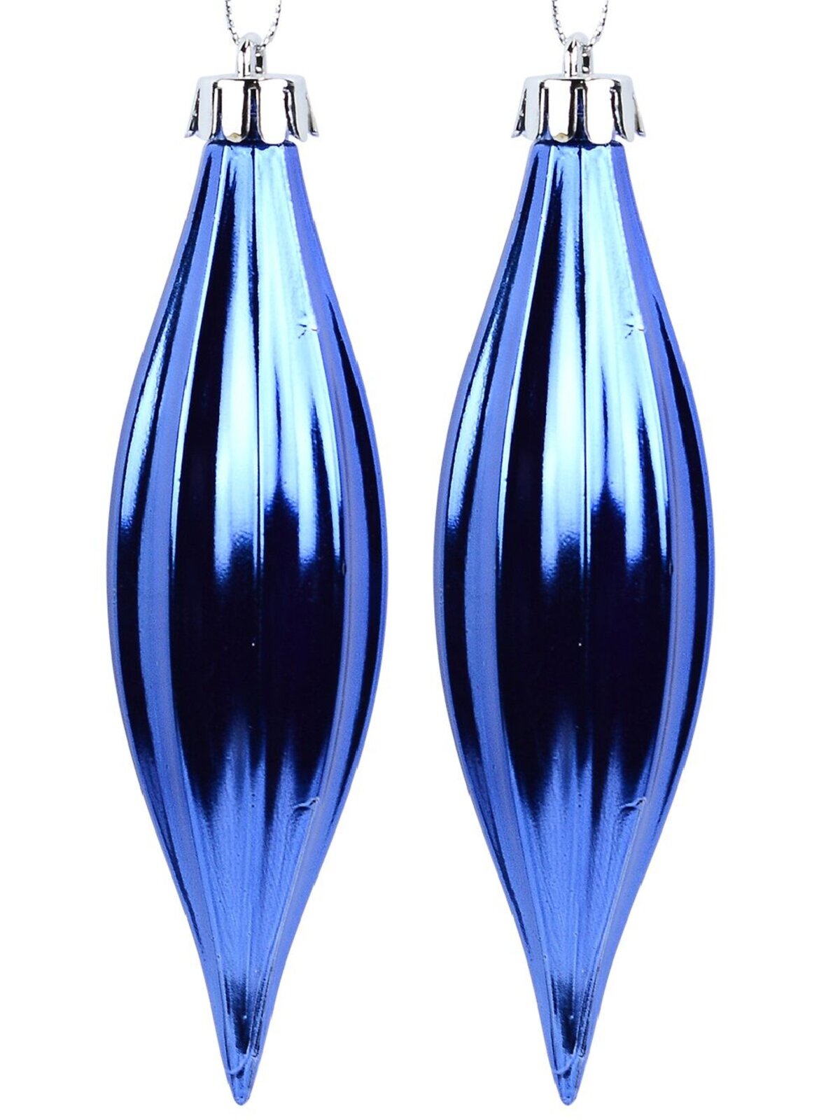 4x Royal Blue Lustrous Signature Shiny Finial Drops | 14cm