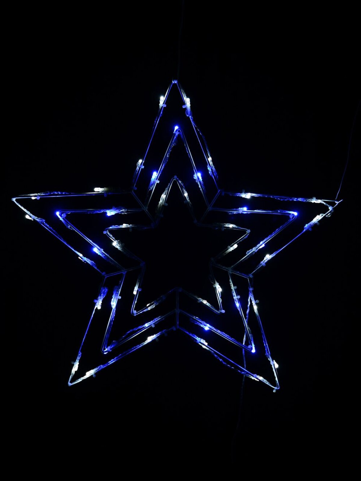 50cm Concentric Christmas Stars With Blue & Cool White LED String Light