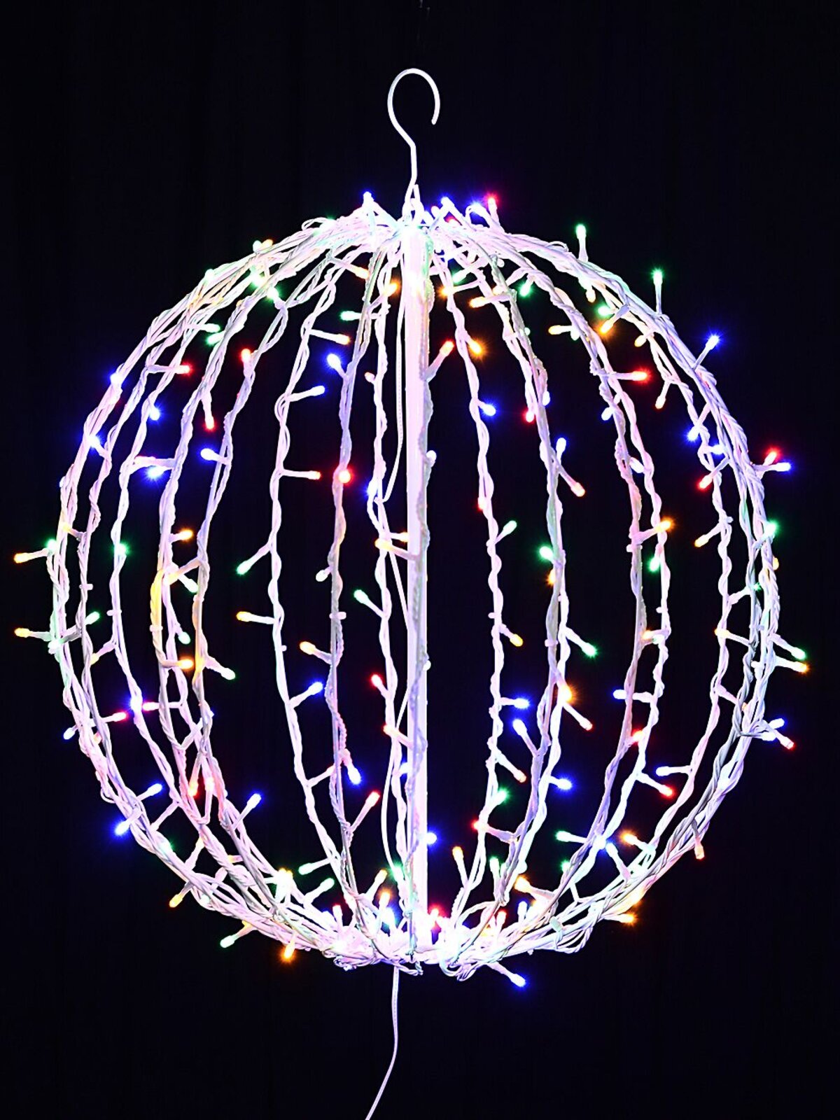 50cm Multi Colour LED String Hanging White Sphere Light Display