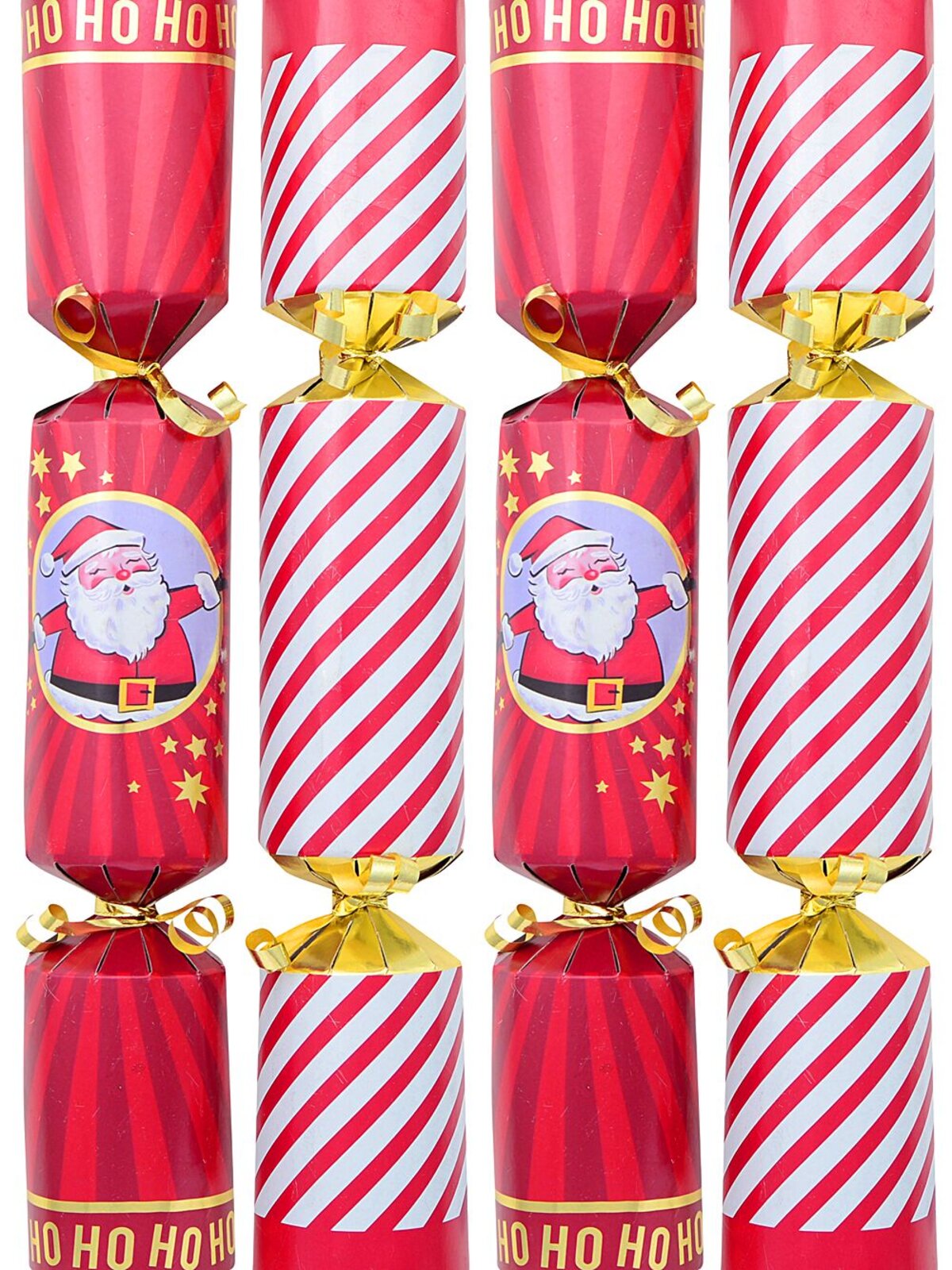 50x Jolly Santa & Candy Cane Stripe Christmas Bon Bons (Crackers) | 31cm