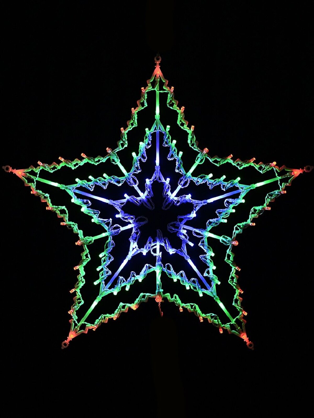 53cm Concentric Stars Multi Colour LED Outdoor Christmas String Light Display