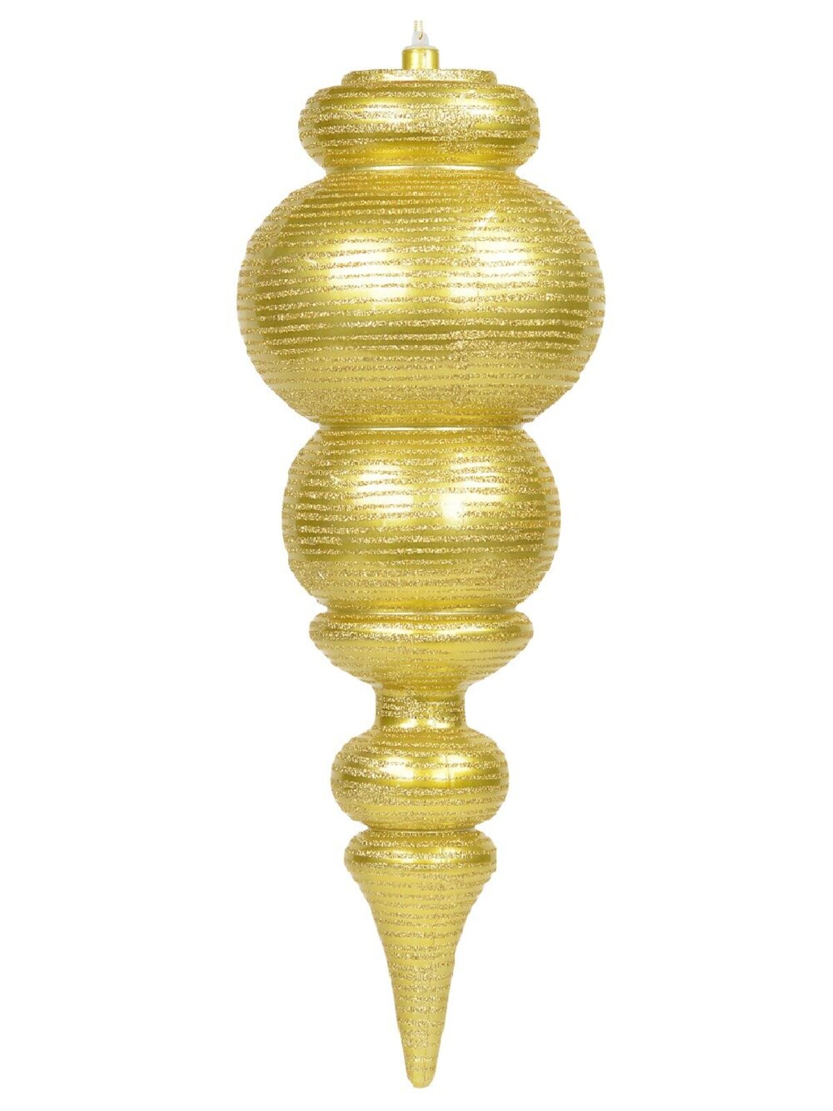 Metallic Gold Glitter Striped Large Display Ellipsoid Finial | 55cm