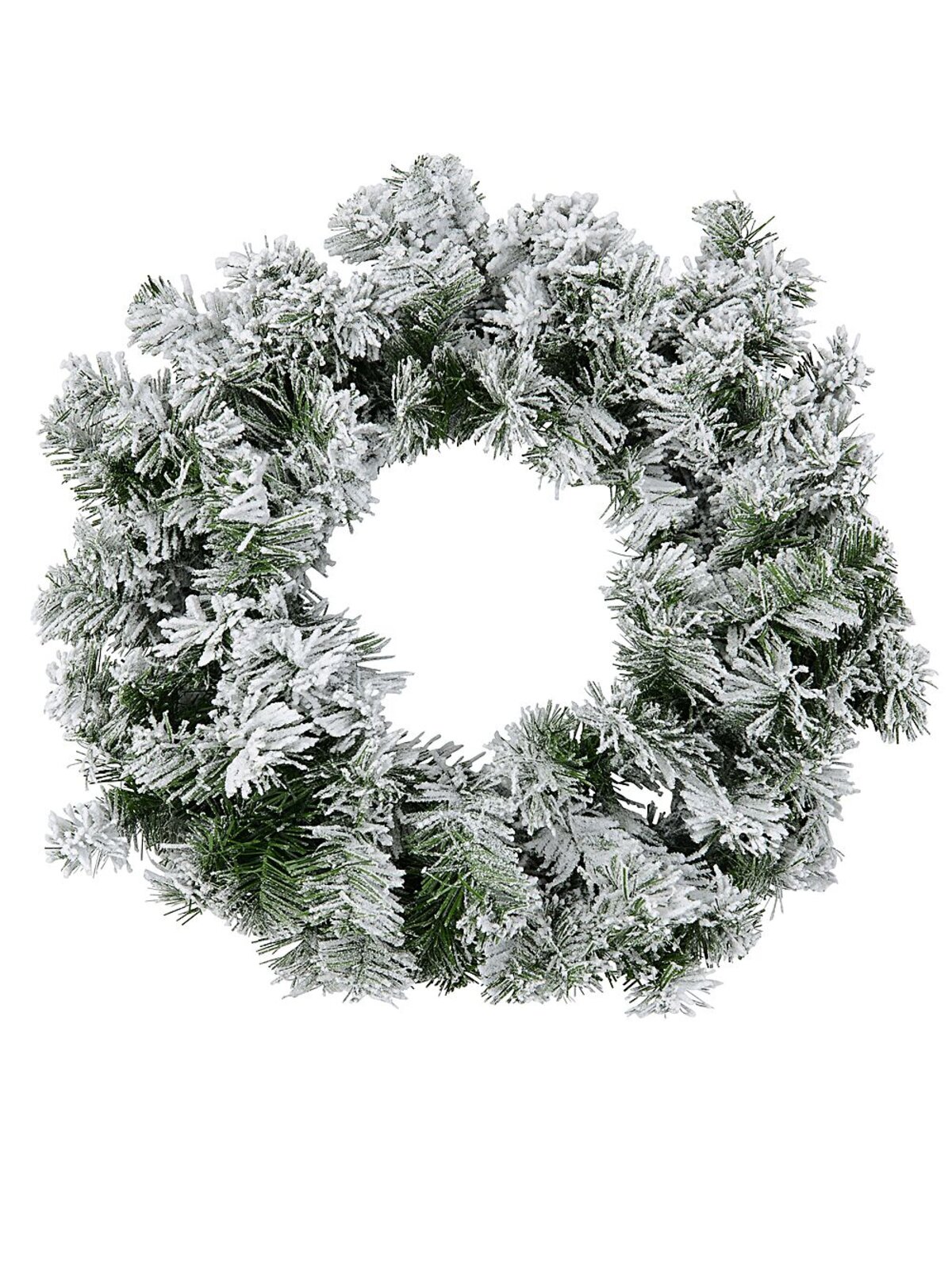55cm Moderately Snow Flocked Fir Wreath | 120 Tips