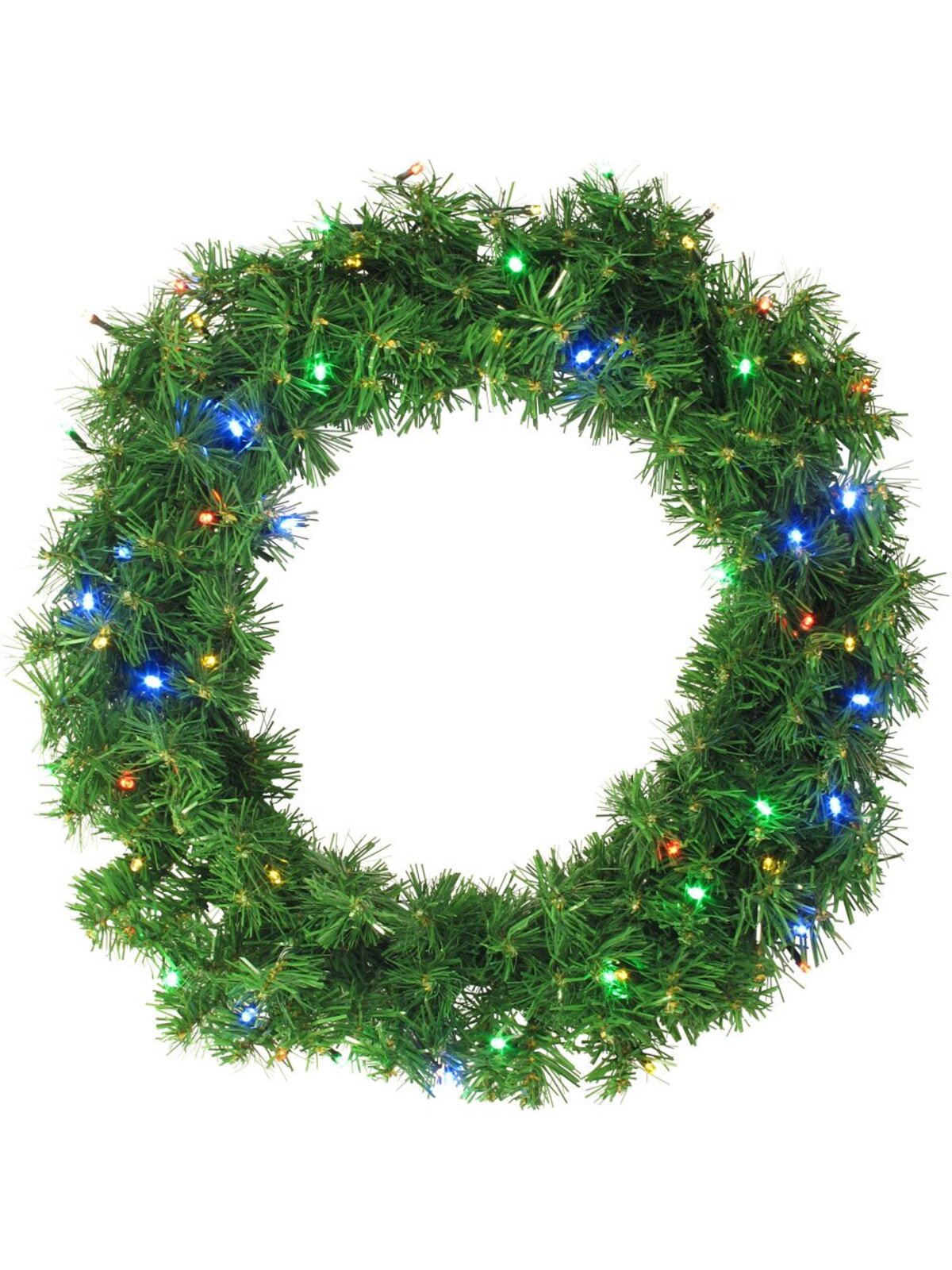 60 Multi Colour Lighting Connect LED Pine Wreath - 50cm