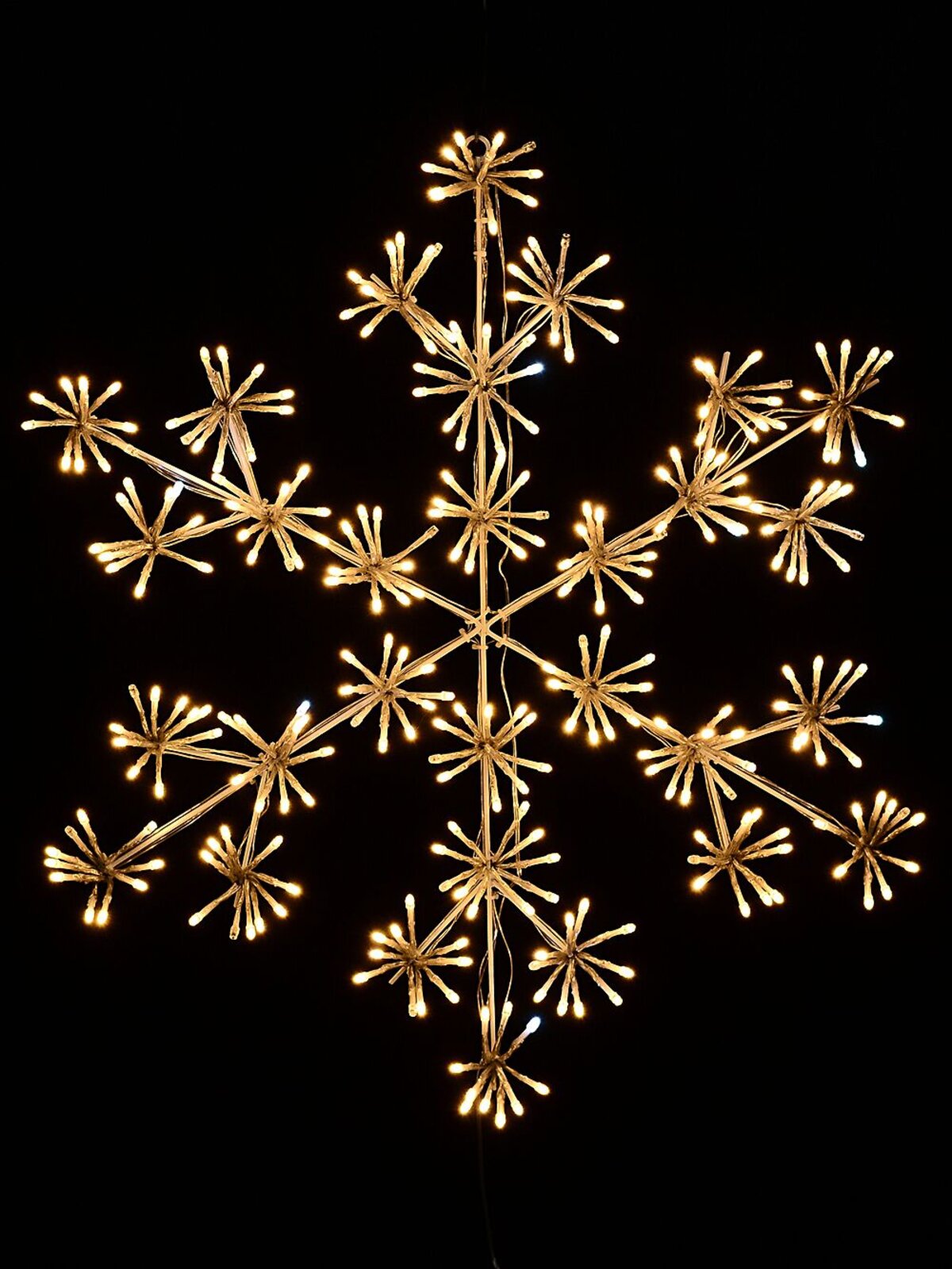 64cm Twinkle Starburst Snowflake Warm & Cool White LED Light Display