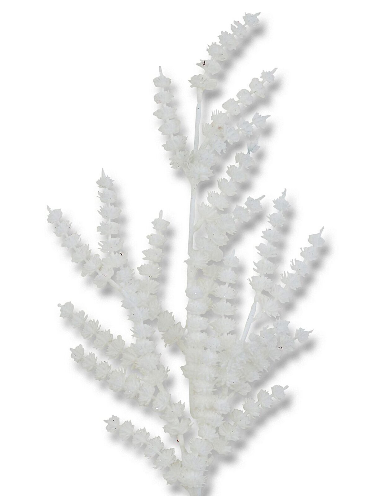 White Frost Flowers Look Spray Long Christmas Stem | 64cm