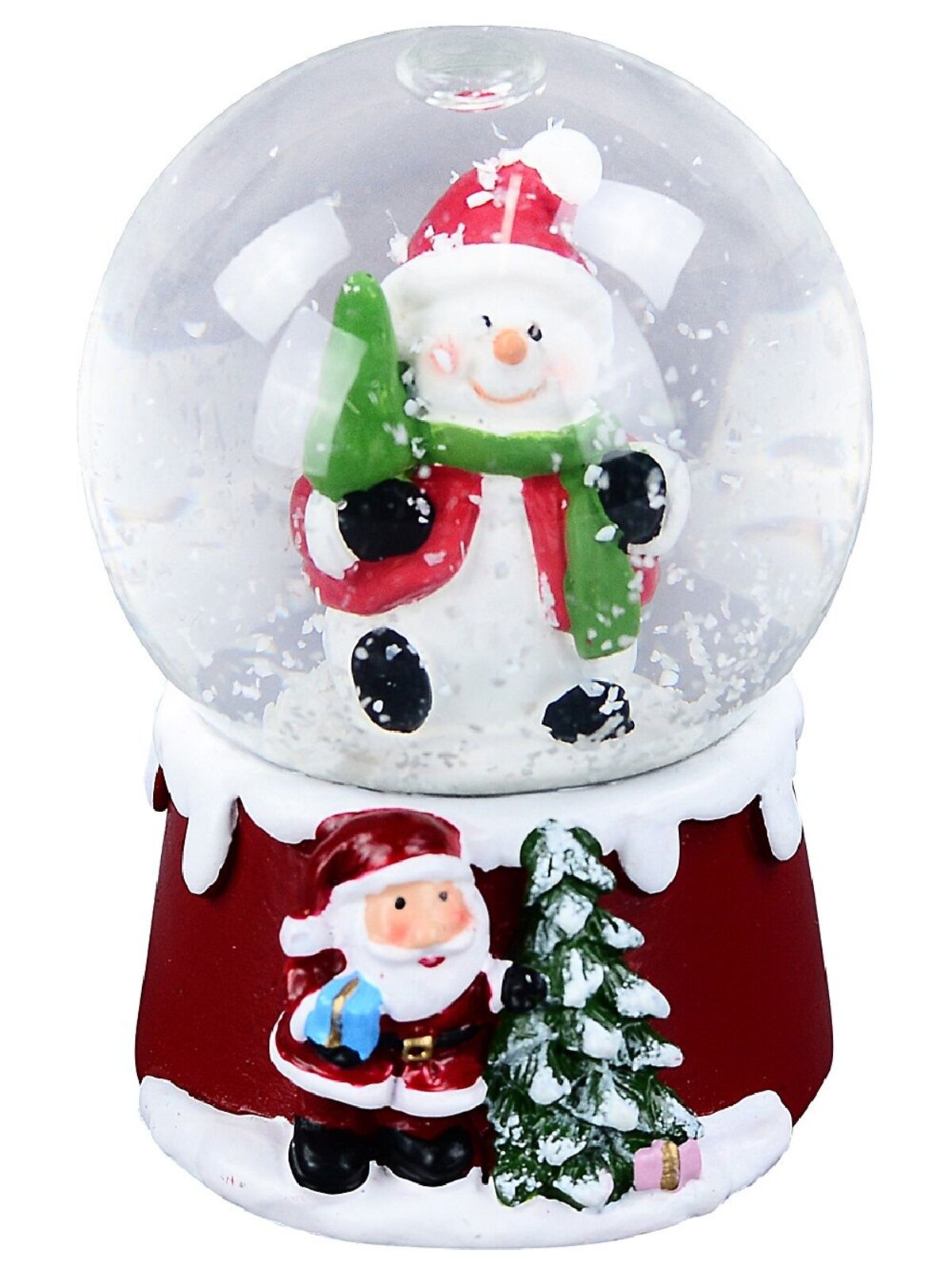 65mm Snowman With Tree Christmas Mini Waterball Snow Globe Ornament