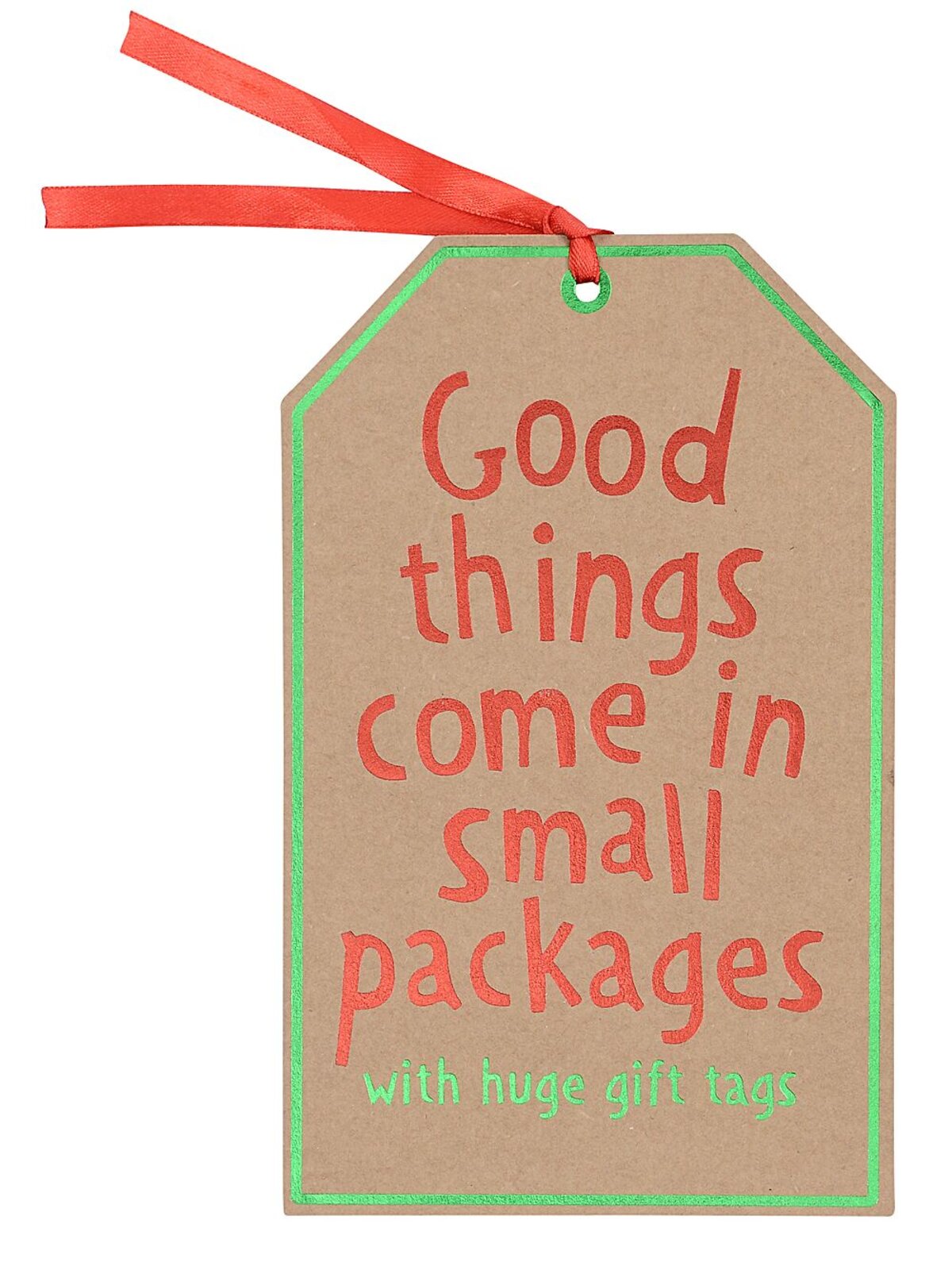 6x 21cm Huge Kraft Christmas Gift Tags Small Packages Foil Pack