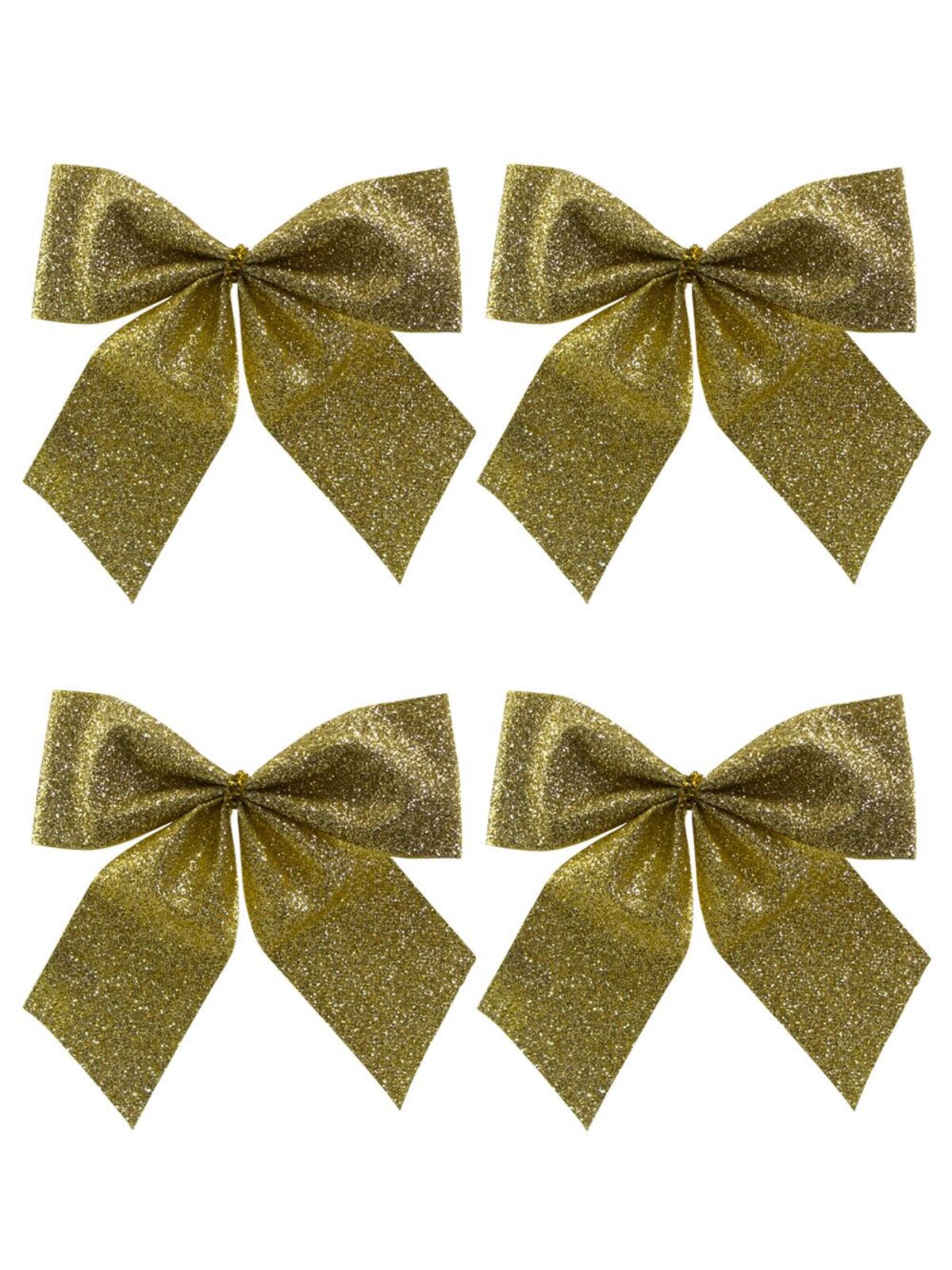 6x Gold Glitter Timeless Essential Bows | 80mm