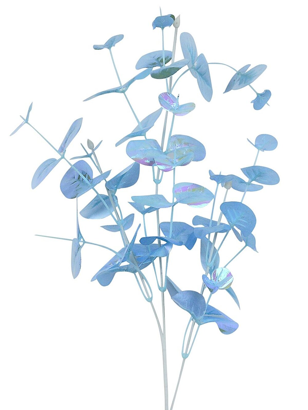 Iridescent Light Blue Eucalyptus Spray Long Christmas Stem | 72cm