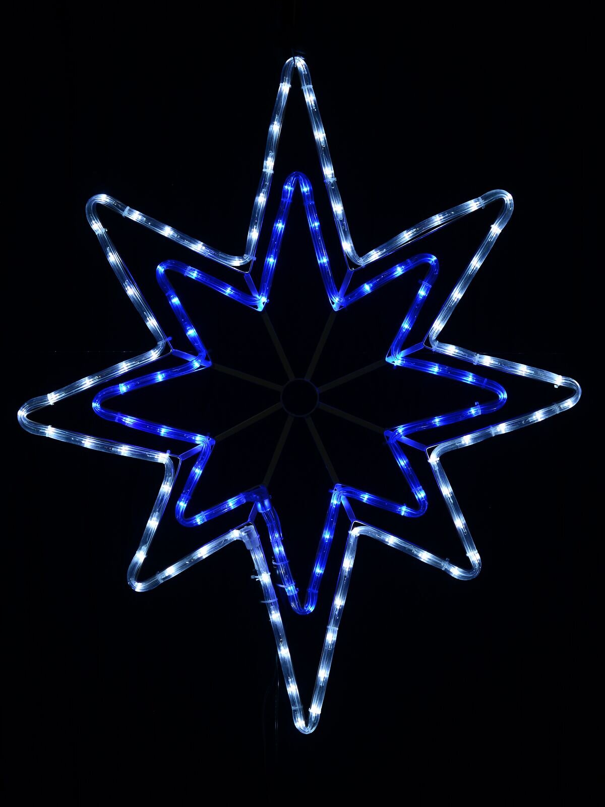 75cm Concentric Star Blue & Cool White LED Outdoor Rope Light Display
