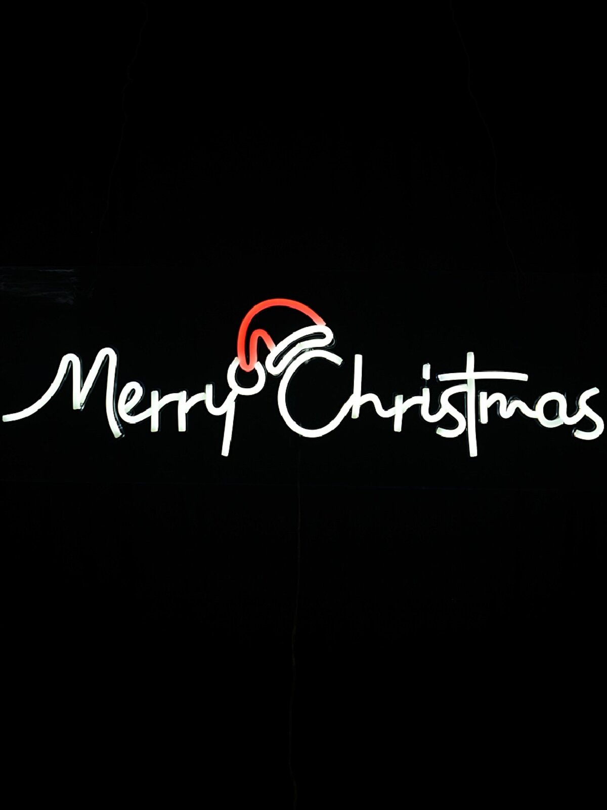 76cm Merry Christmas & Santa Hat Outdoor LED Neon Flex Light Display