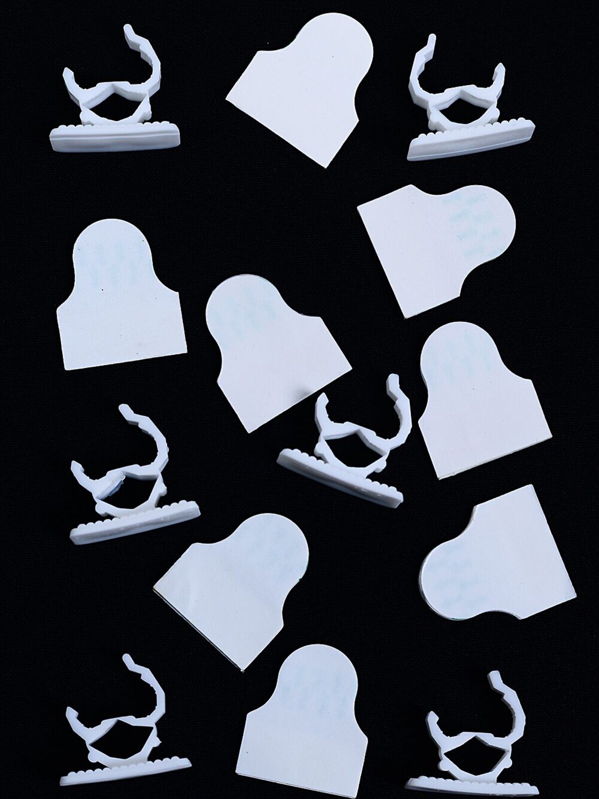 8x Adhesive Cable Cord Clips | Damage-Free Removable Wall Hooks