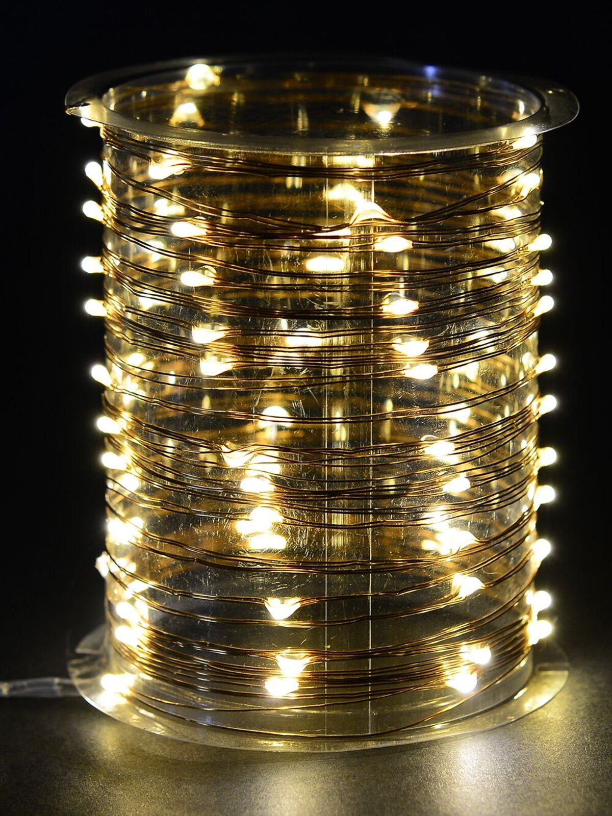 80 Warm White Micro LED Bulb Christmas Wire Seed Battery Lights - 8m