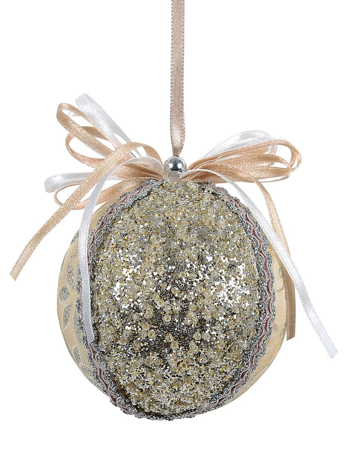 80mm Panel Pattern Decorated Bauble Christmas Tree Hanging Decoration