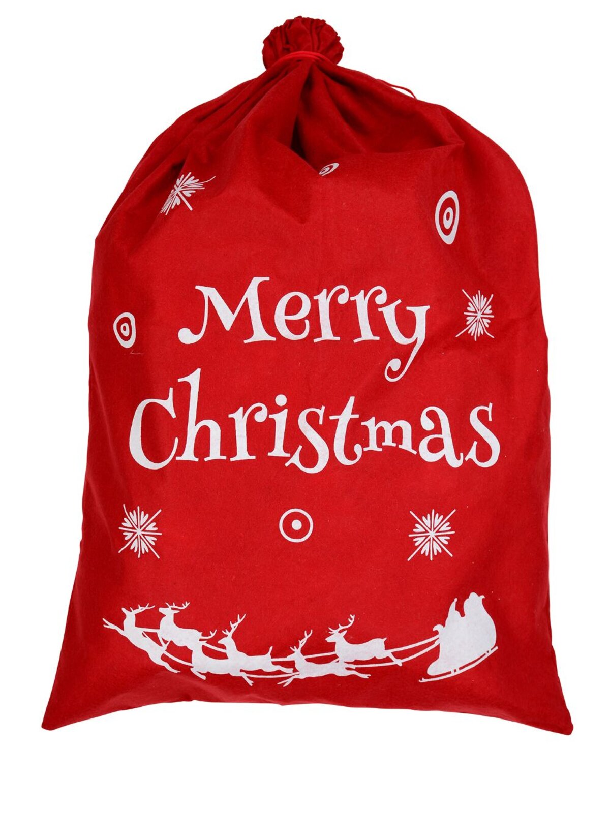 Large Red Felt Sleigh Silhouette & Merry Christmas Santa Sack | 88cm